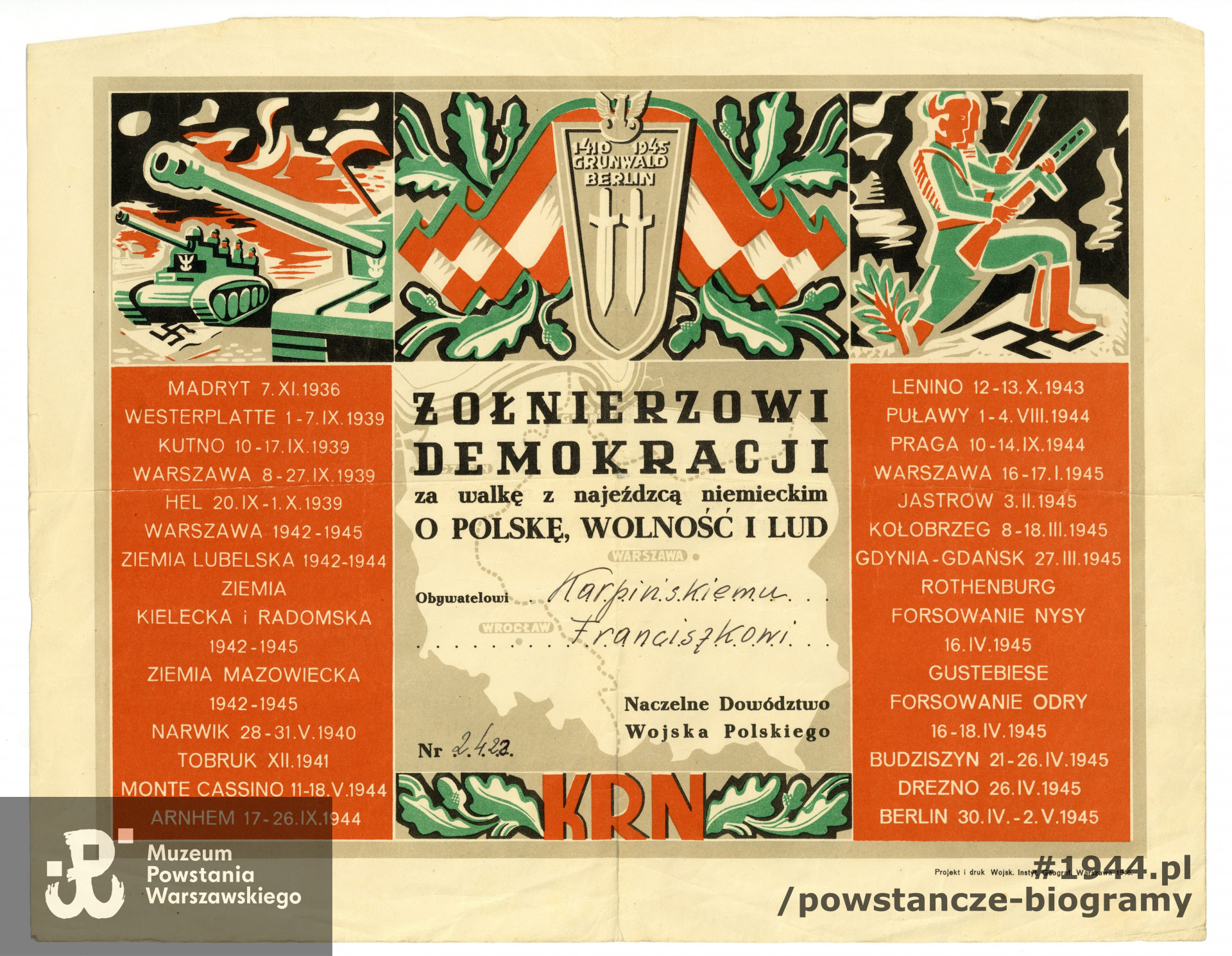  Ze zbiorów Muzeum Powstania Warszawskiego, sygn. P/7895, dar Marii Zahorskiej z domu Karpińskiej