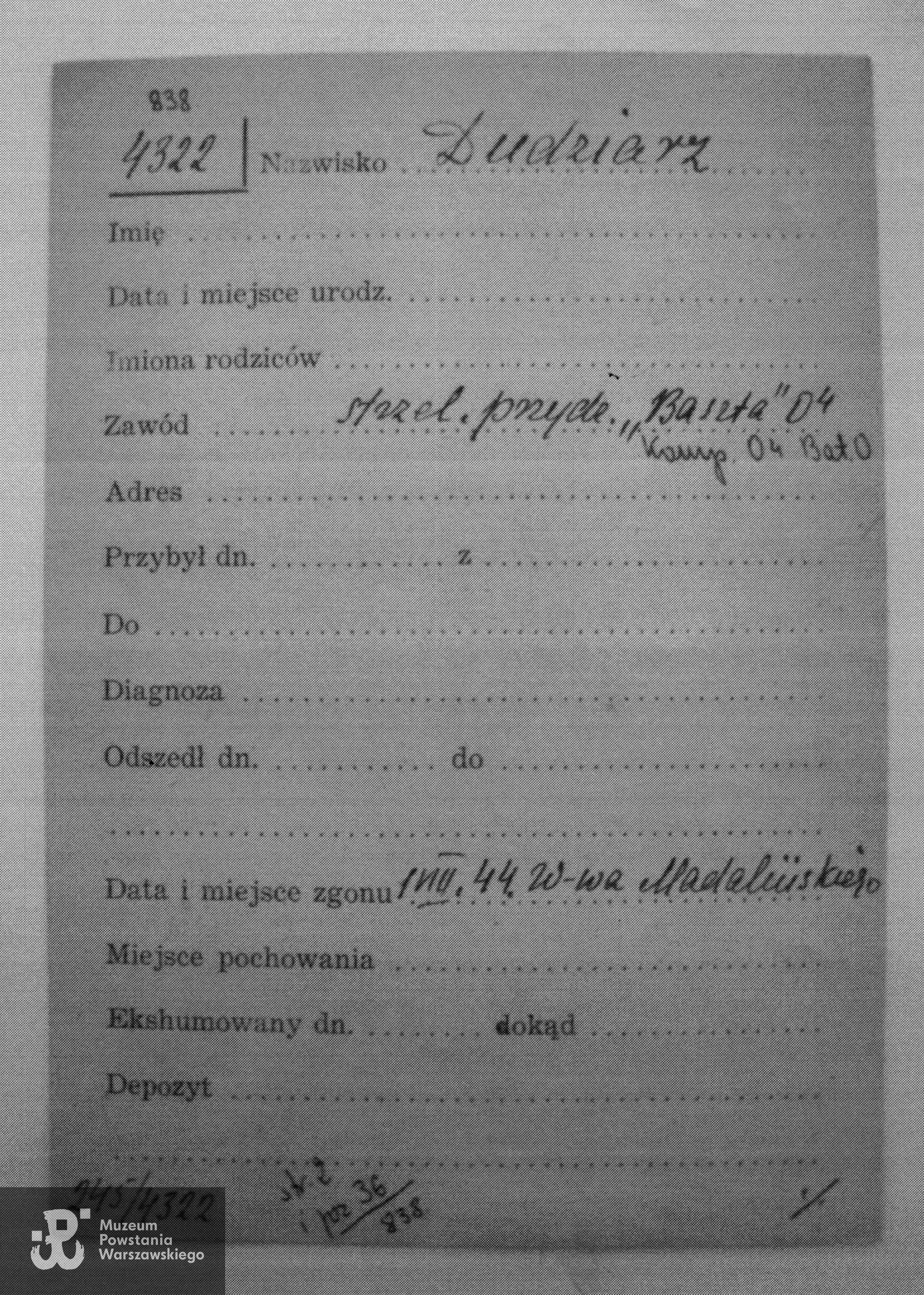 Polski Czerwony Krzyż - kartoteka