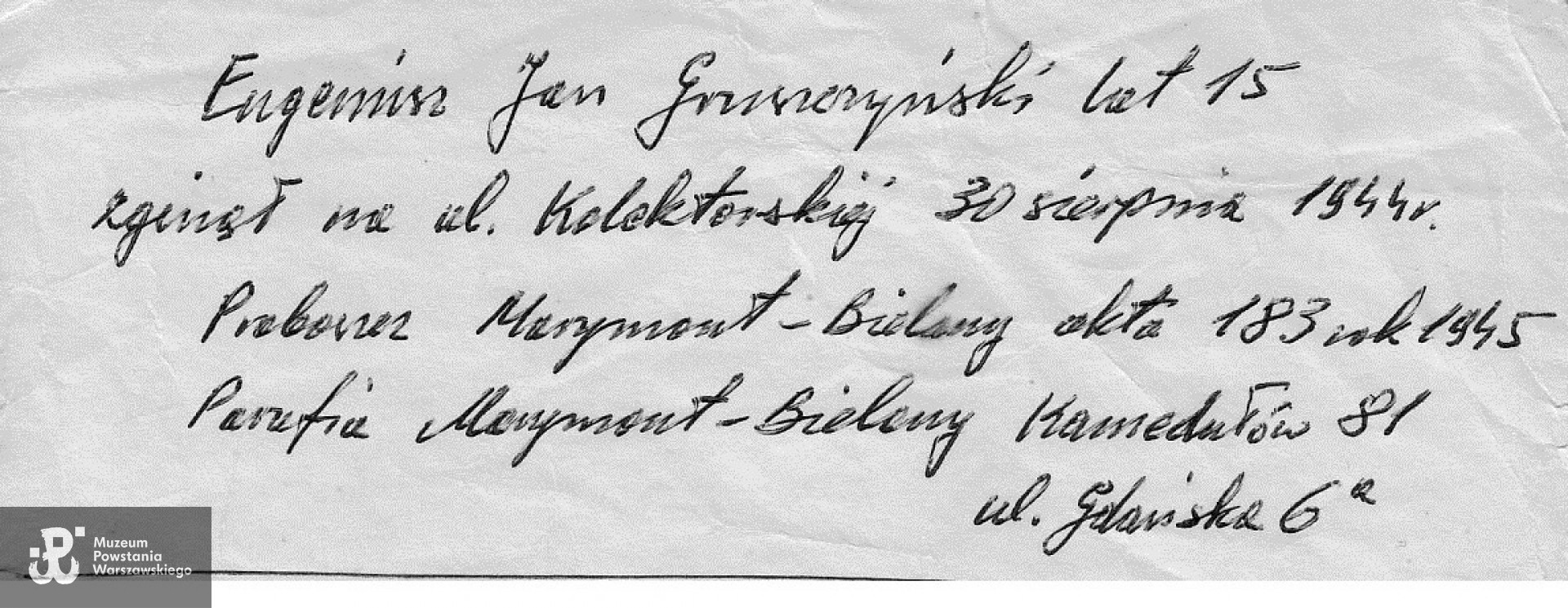 Ze zbiorów rodzinnych, skan udostępnił p. Wojciech Gruszczyński 