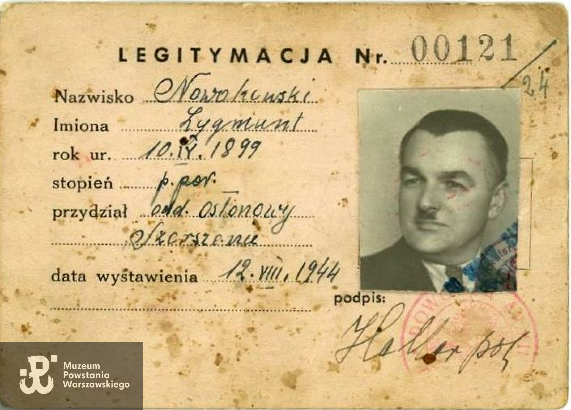 Dokument wystawiony na nazwisko konspiracyjne "Tatara" : Zygmunt Nowakowski