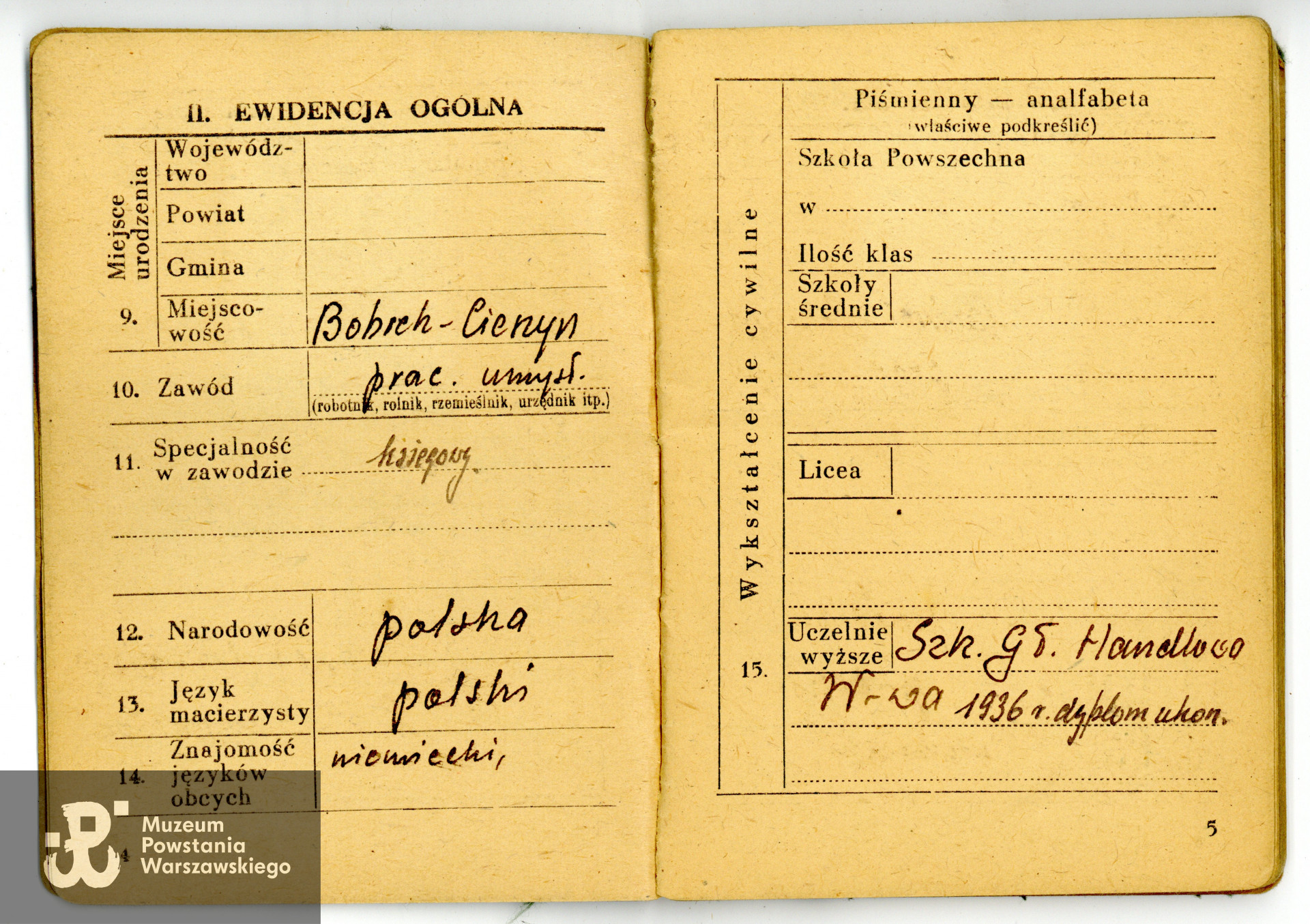 Powojenna książeczka wojskowa Adolfa Kalety. Ze zbiorów rodzinnych, udostępniła wnuczka Powstańca, Pani Marta Spychalska, skan wykonano w Muzeum Powstania Warszawskiego, 07/2023