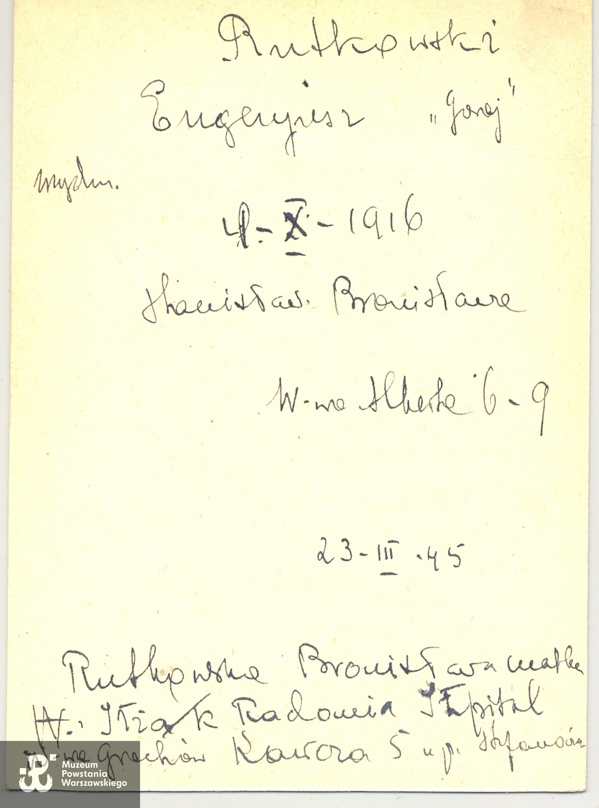 Polski Czerwony Krzyż - kartoteka