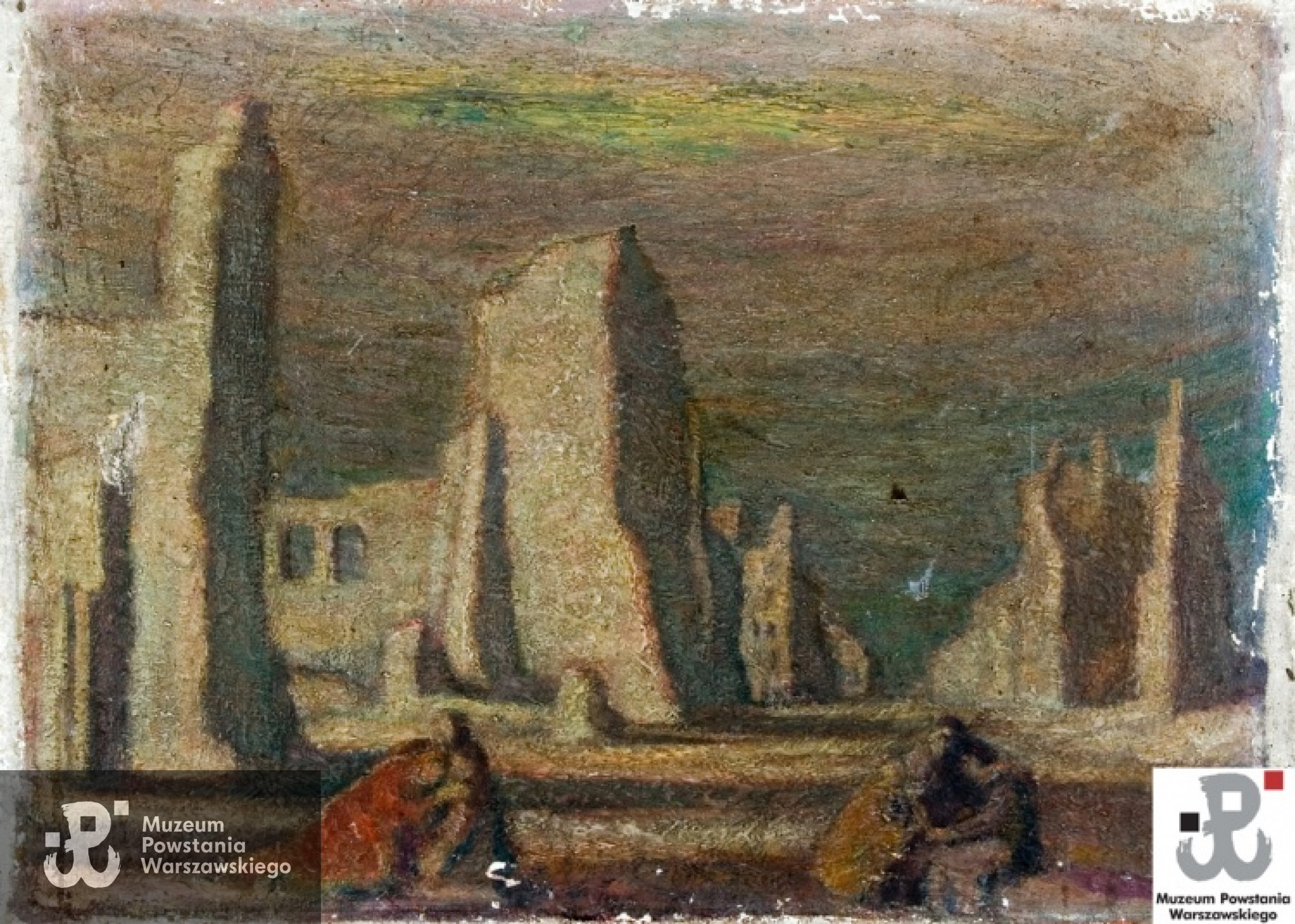 Praca „Pokonana Warszawa” (1944 – 1945), zbiory MPW, sygn. MPW- M/ 2544