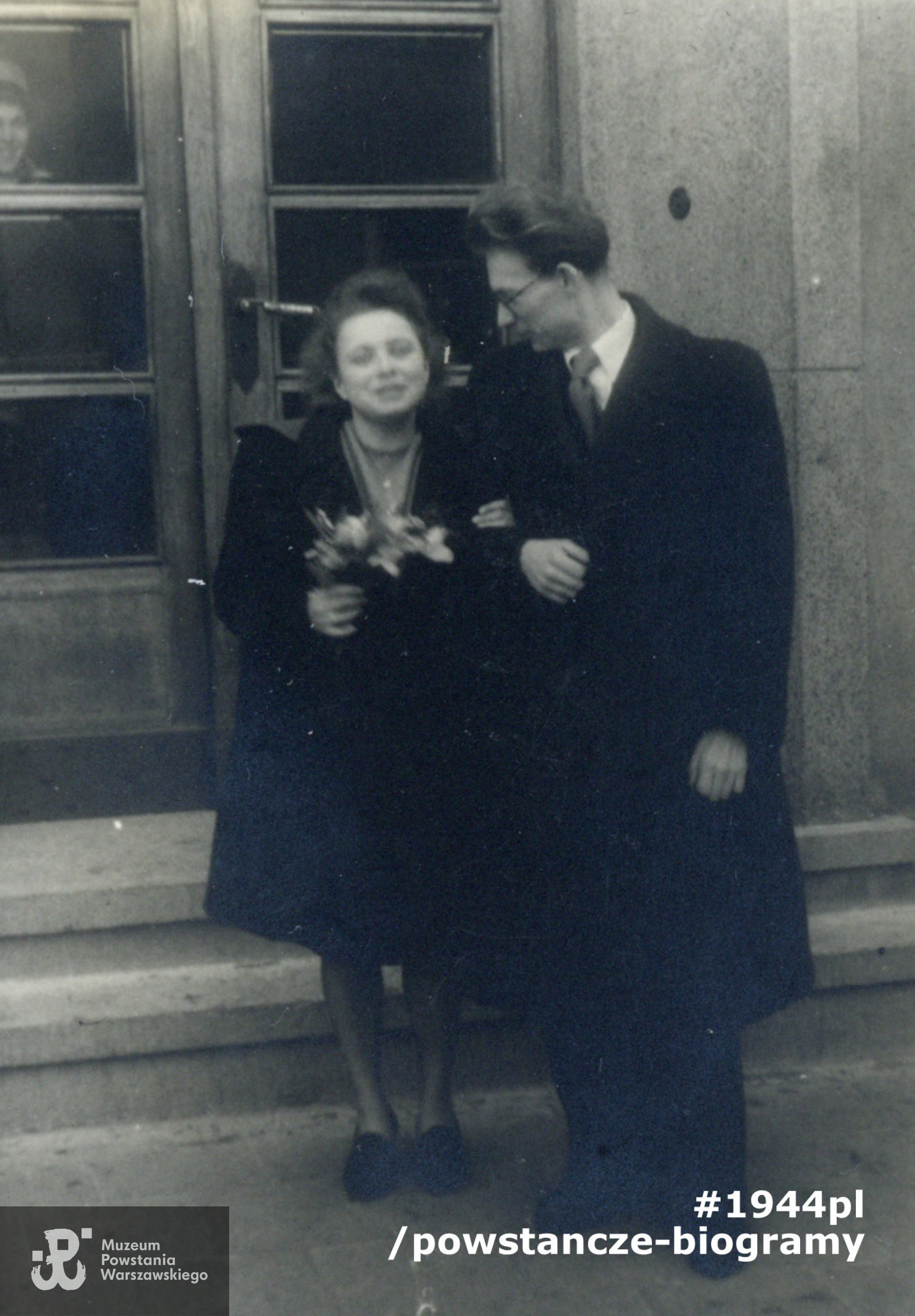 Ślub z Tadeuszem Jędrzejewskim "Wszeborem". Fot. ze zbiorów rodzinnych p. Haliny Jędrzejewskiej „Sławki”