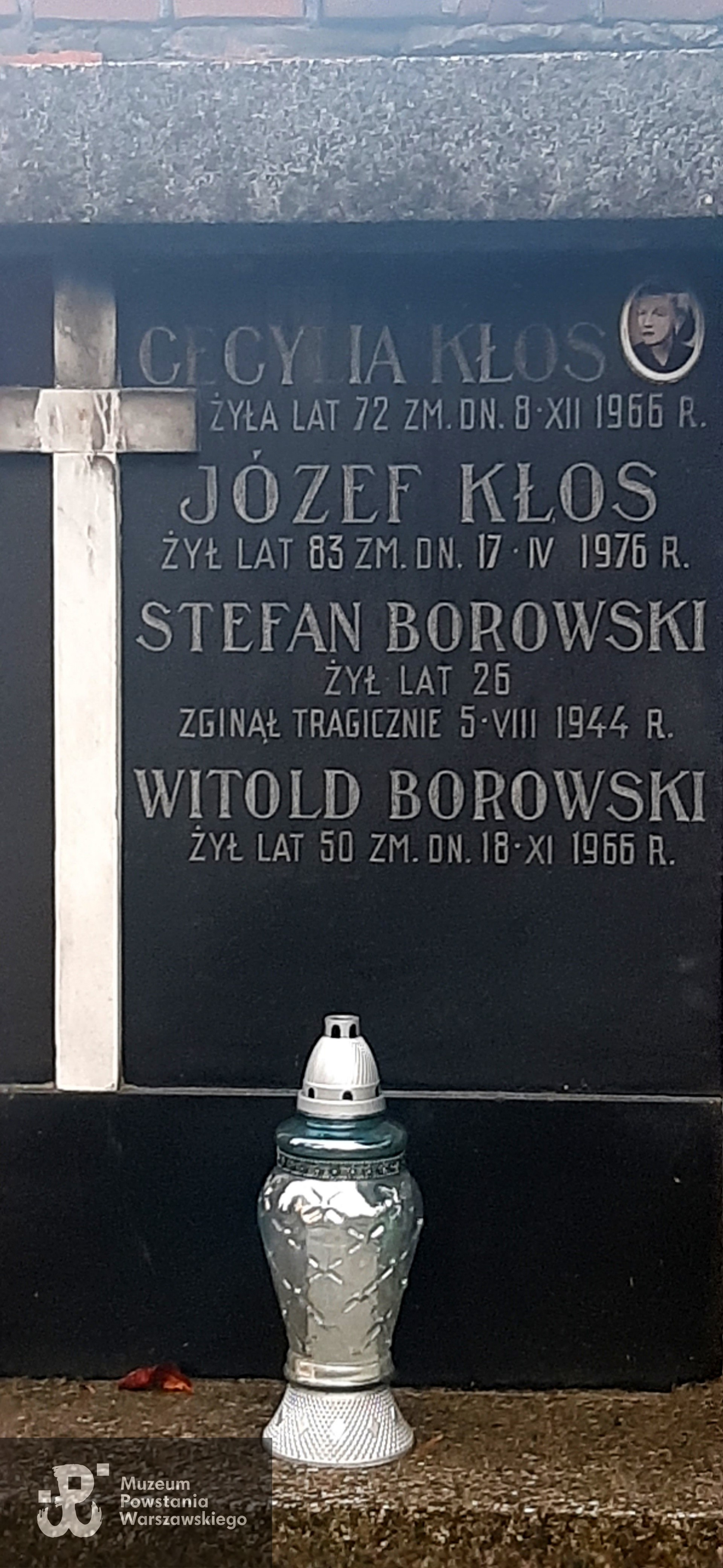 Cmentarz Wolski. Fot. udostępniła p. Krystyna Borowska, synowa Bronisława Borowskiego ps. Kris, Słowik