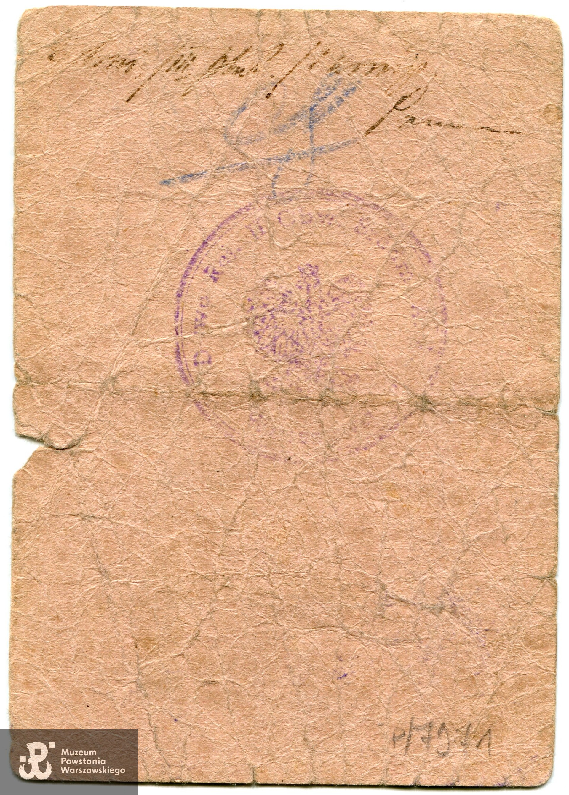 Legitymacja AK Tomasza Tadeusza Marciniaka. Ze zbiorów Muzeum Powstania Warszawskiego, sygn. MPW-A/9603 (P/7971)