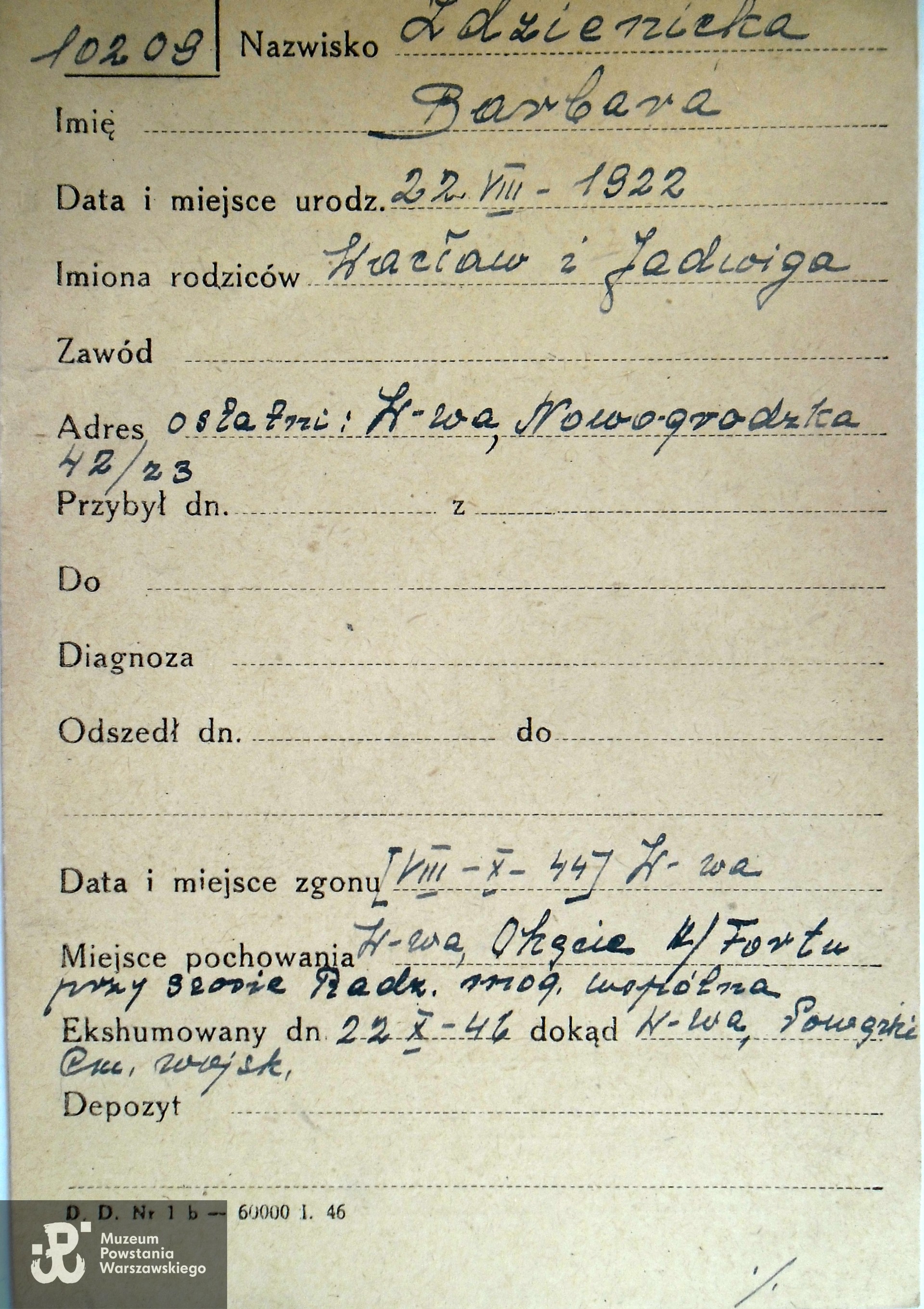 Polski Czerwony Krzyż - kartoteka 