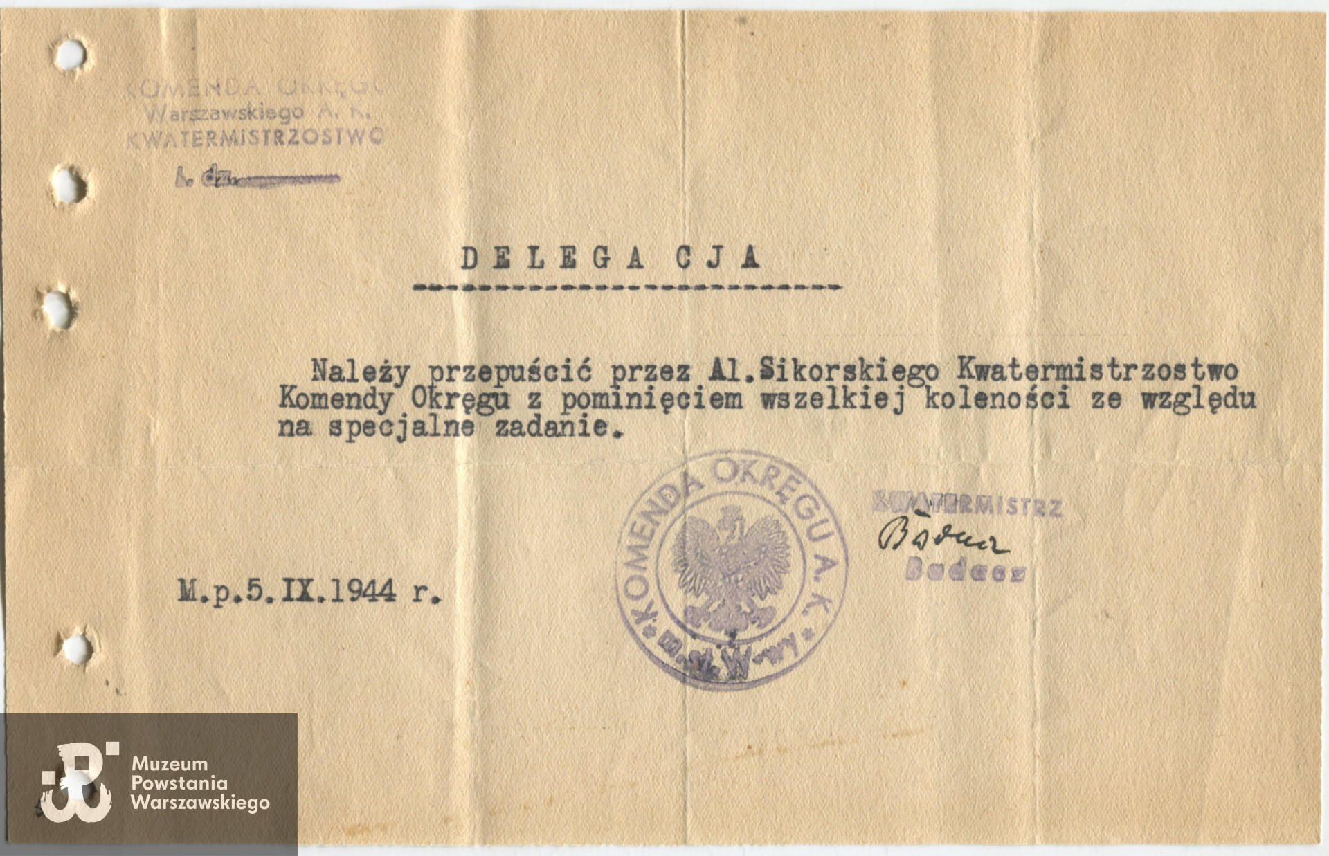 Dokument  ze zbiorów rodzinnych