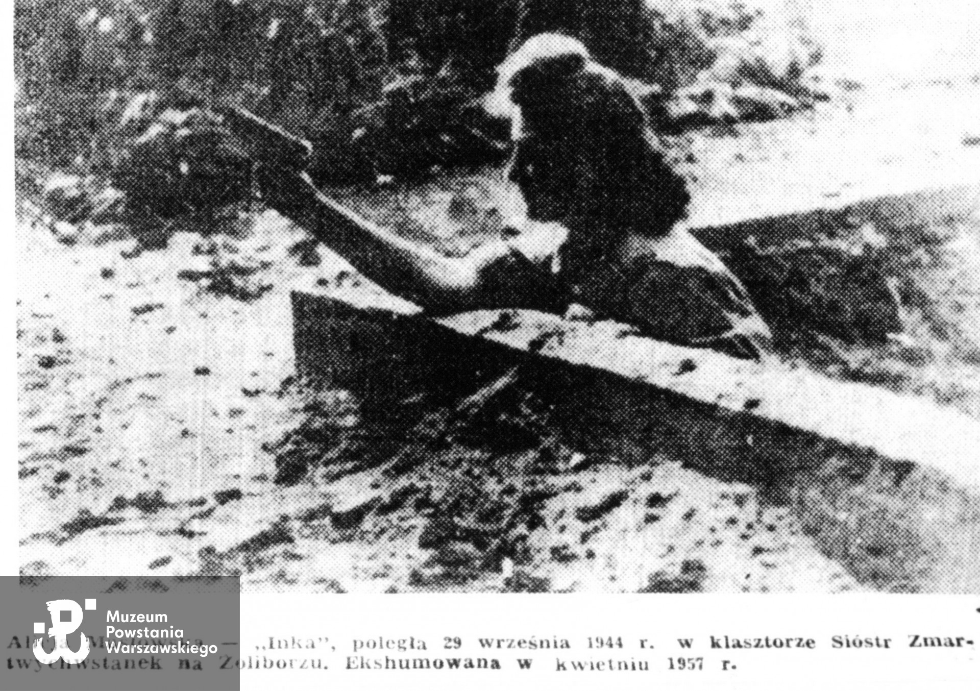 Alicja Masłowska "Inka" w czasie Powstania Warszawskiego. Skan: materiały do Słownika Uczestników PW - teczki personalne w zasobie Pokoju Kombatanta MPW