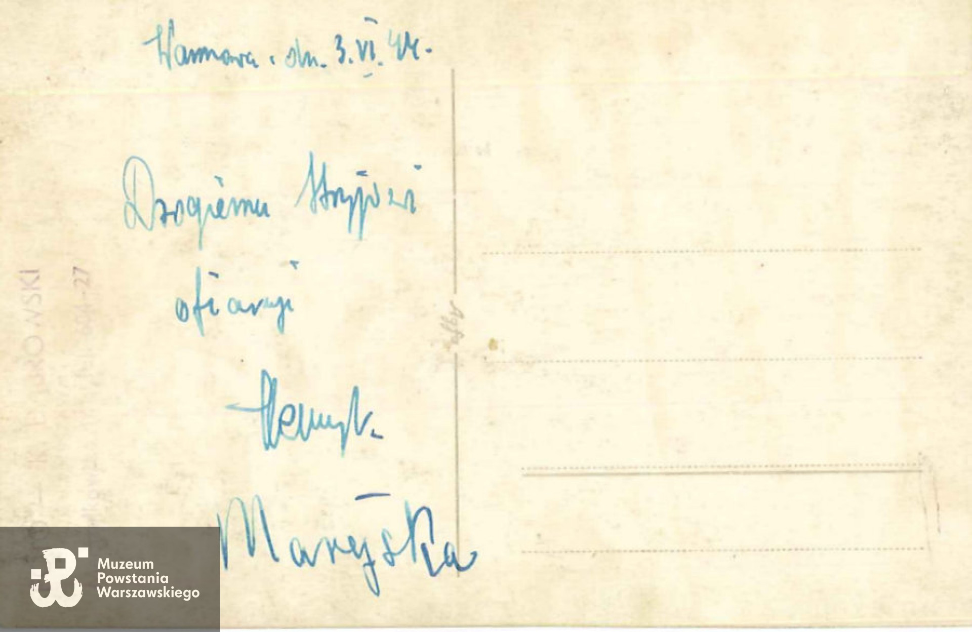 Rewers z dedykacją. Fot. ze zbiorów rodzinnych, udostępniła p. Sylwia Welik z domu Ziółek