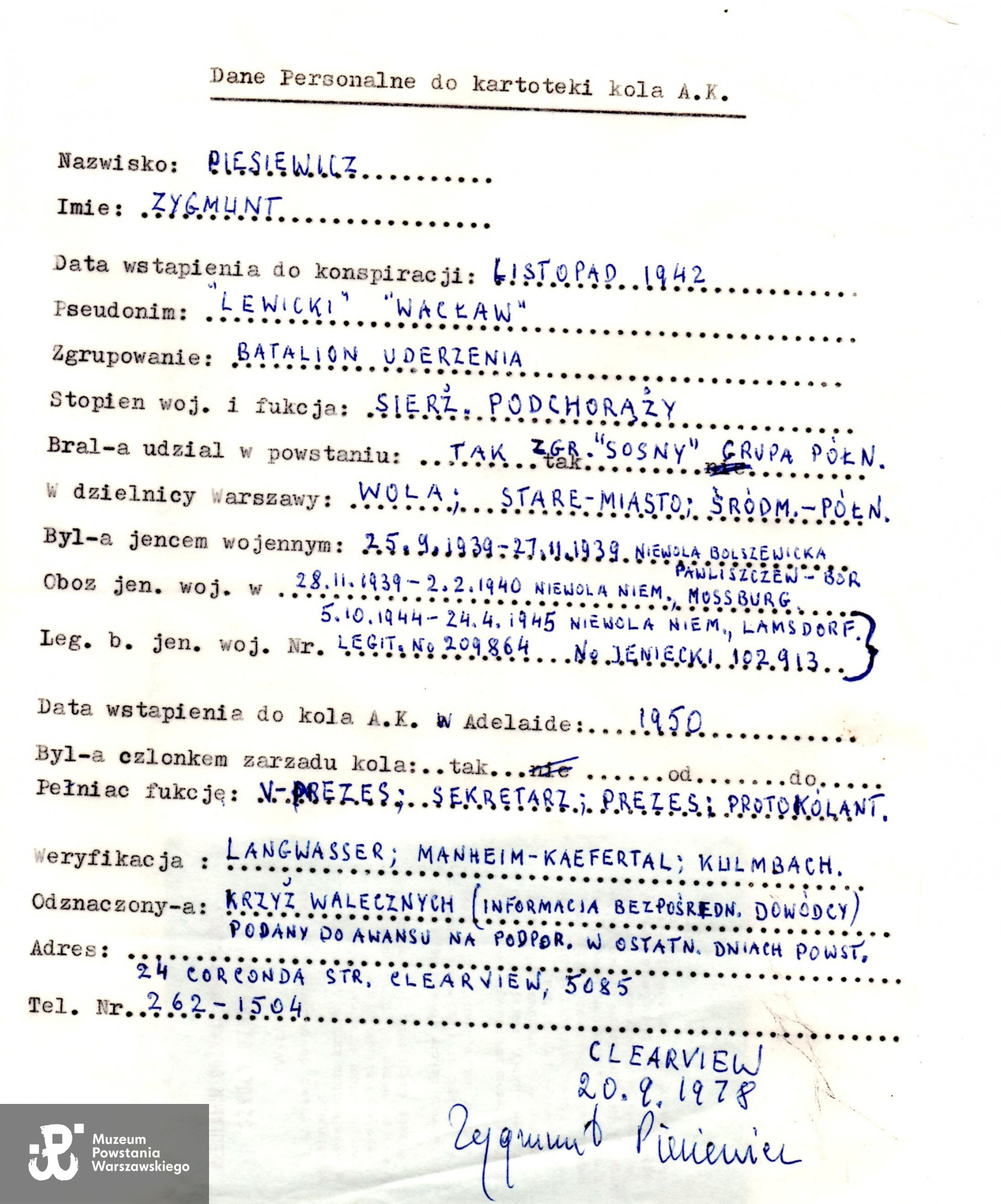 Ze zbiorów rodzinnych, skan udostępnił p. Włodzimierz Piesiewicz