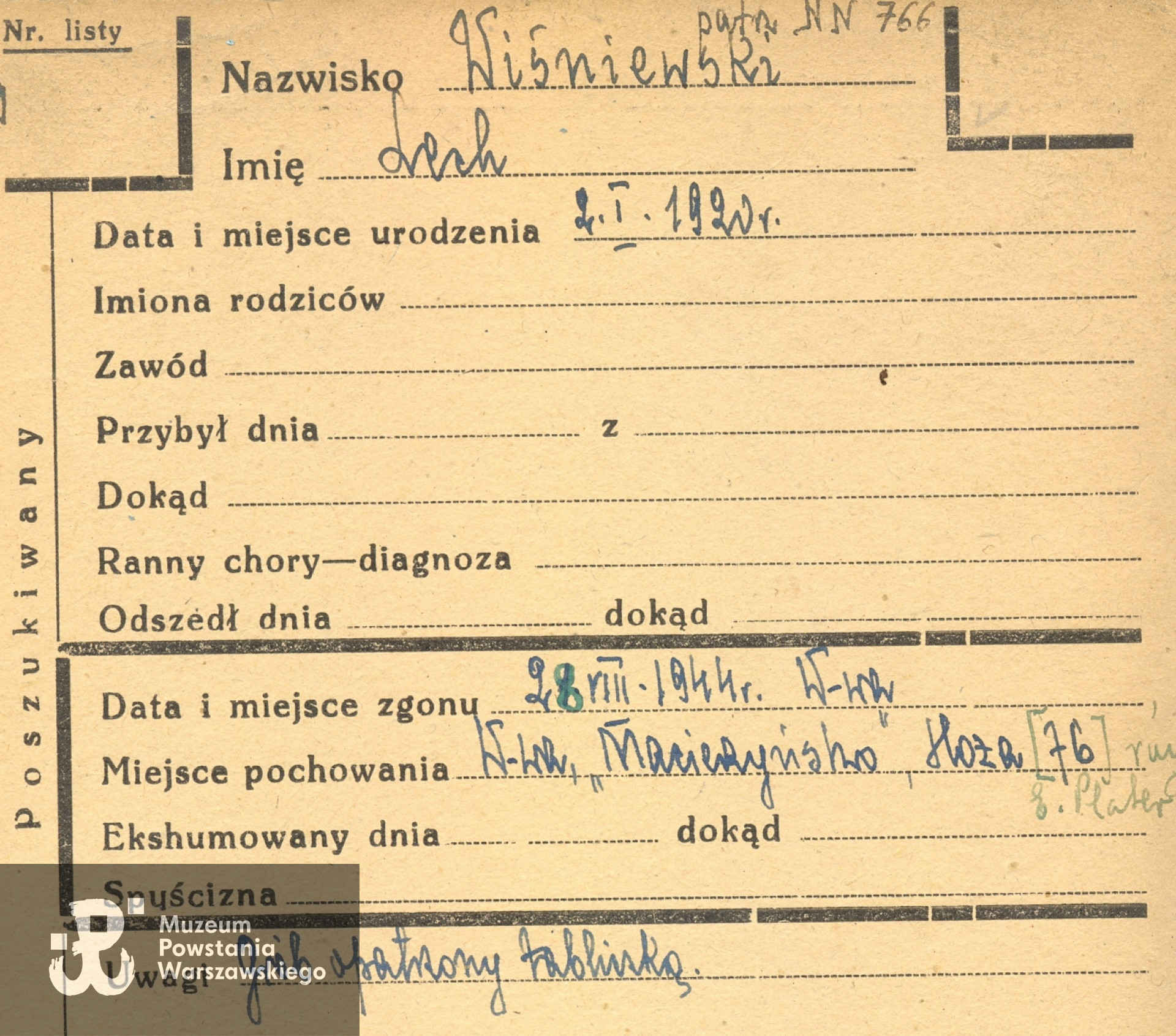 Źródło: PCK - kartoteka ogólna