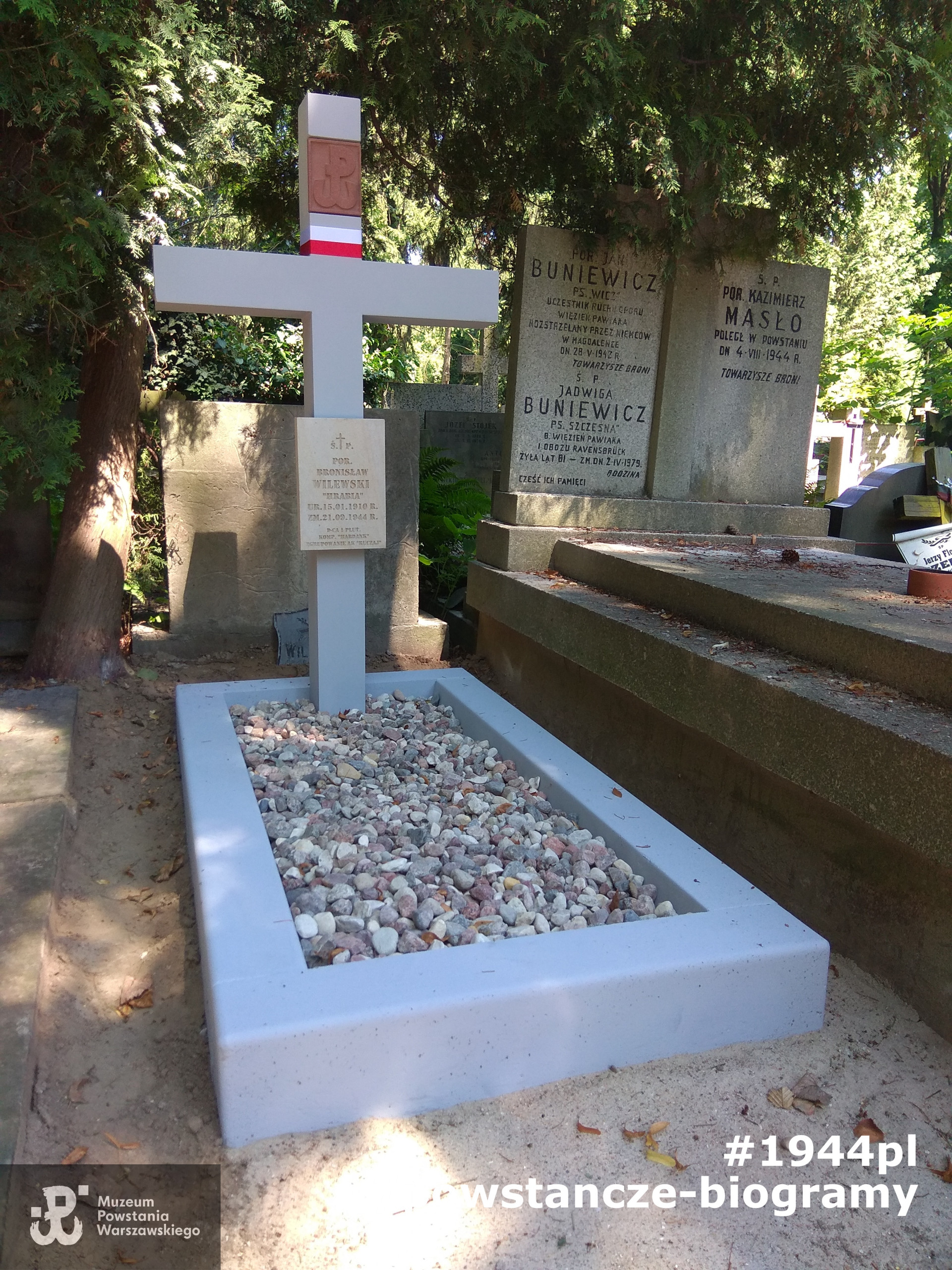 Mogiła po renowacji przeprowadzonej  przez Muzeum Powstania Warszawskiego, lipiec 2018. Fot. Krzysztof Mazur