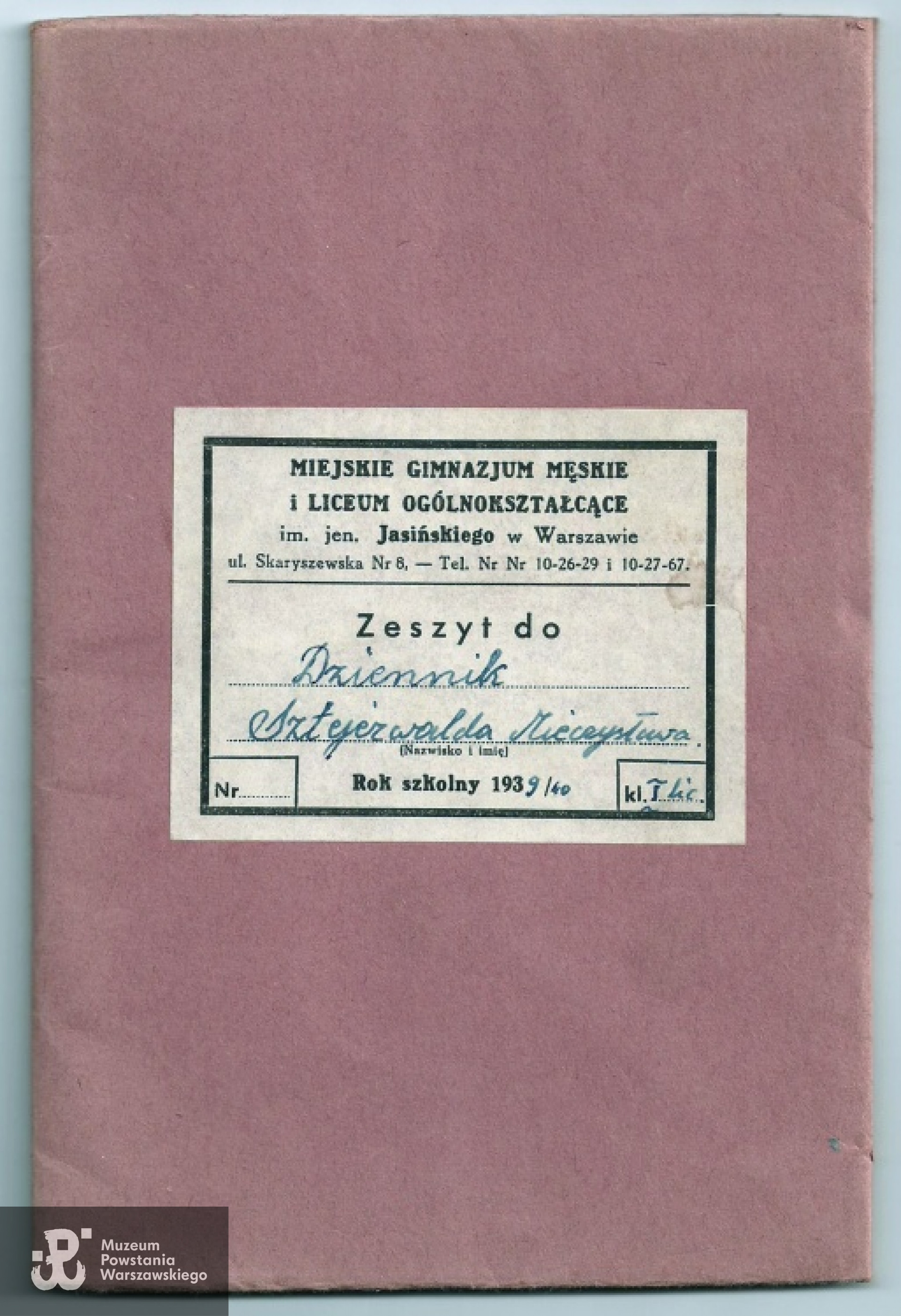 Dziennik szkolny 1939/1940