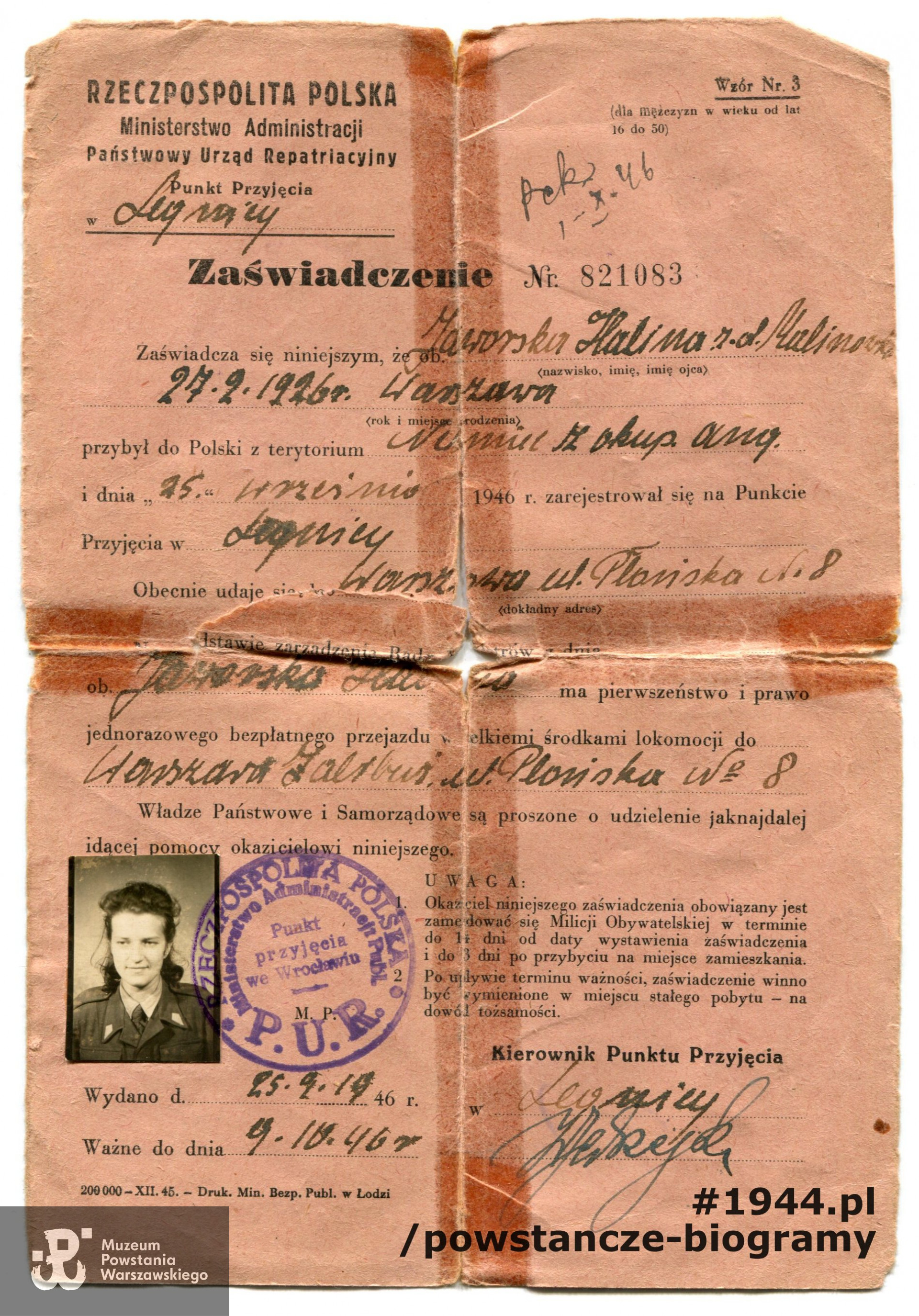 Zbiory prywatne, skan: materiały do Słownika Uczestników PW/Pokój Kombatanta