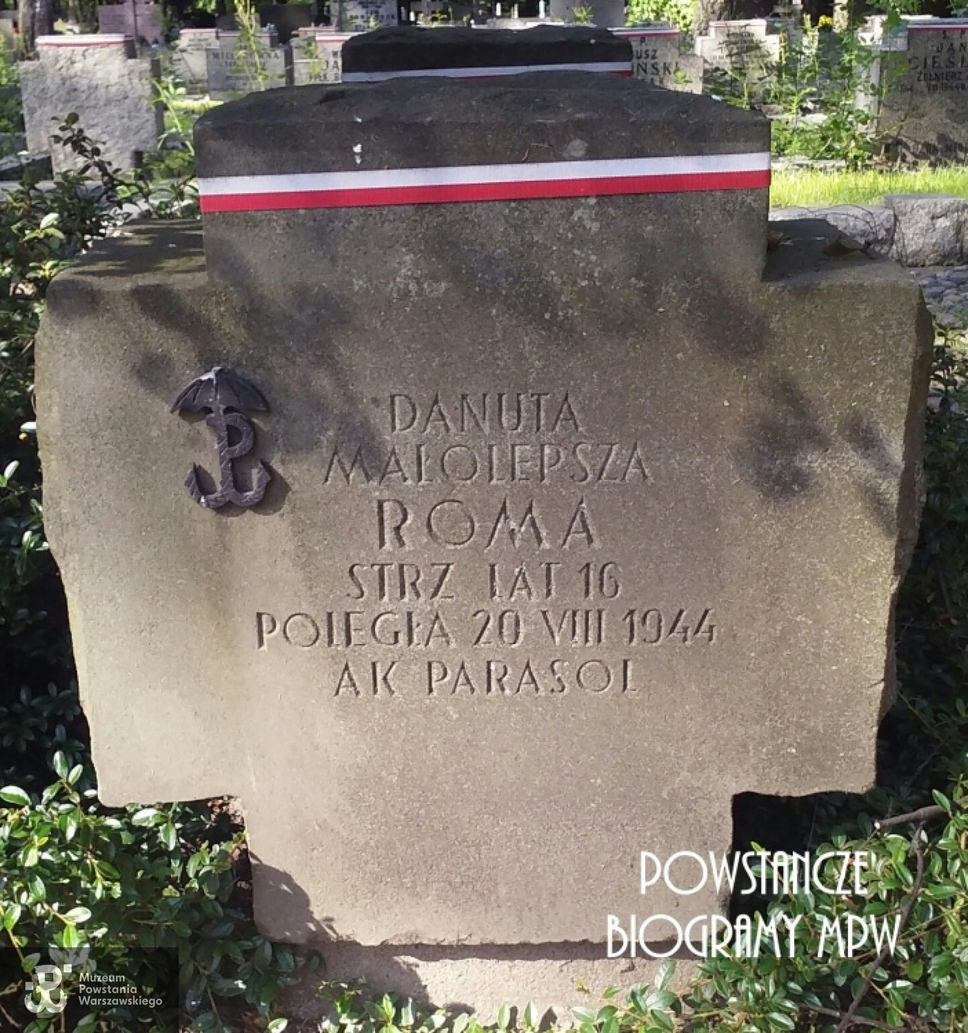 Powązki Wojskowe. Tu podana data śmierci: 20.08.1944. Fot. udostępnione przez Magdalenę Ciok