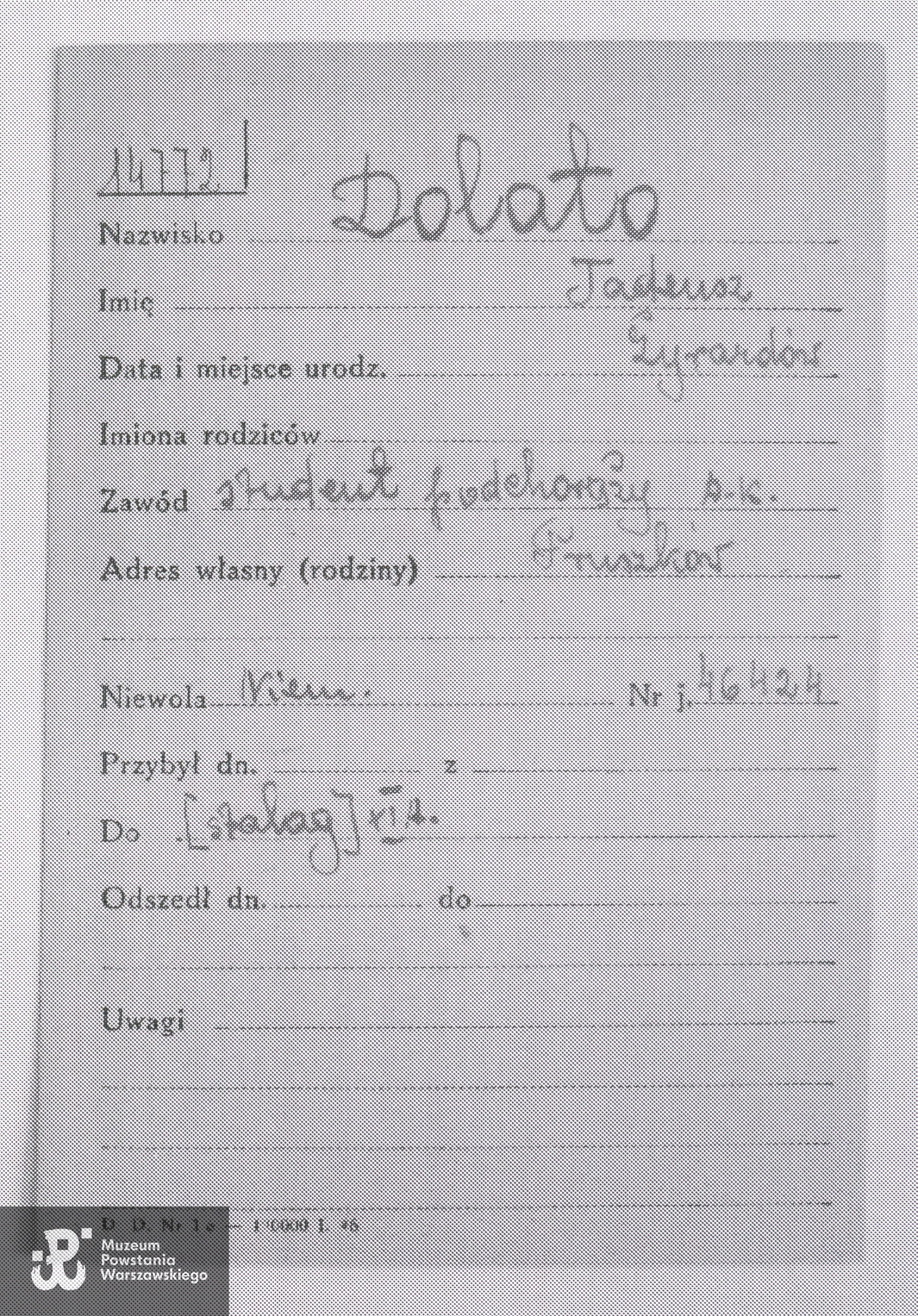 Polski Czerwony Krzyż - kartoteka