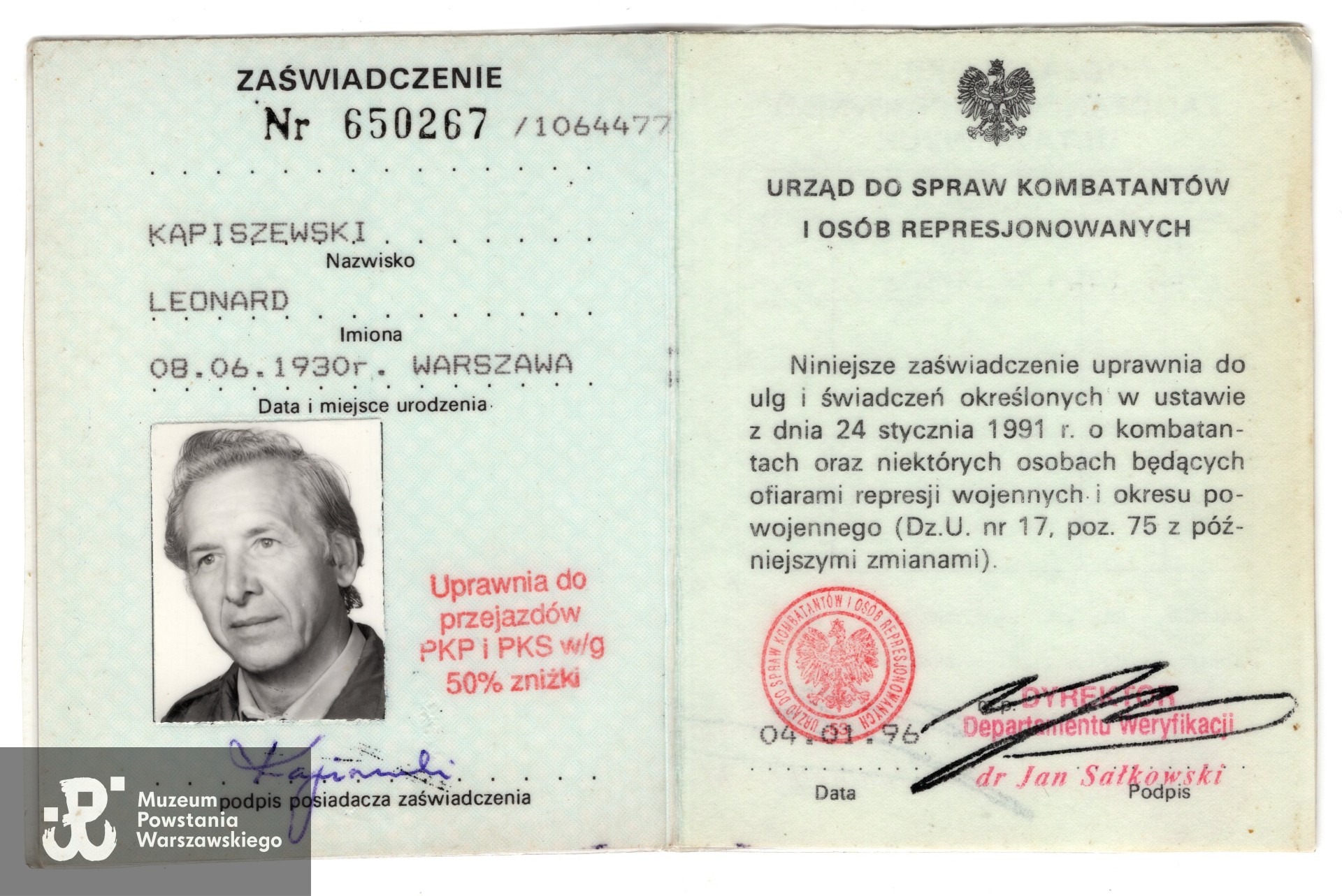 Ze zbiorów prywatnych  Powstańca, udostępnił p. Leonard Kapiszewski ps. Ryś.