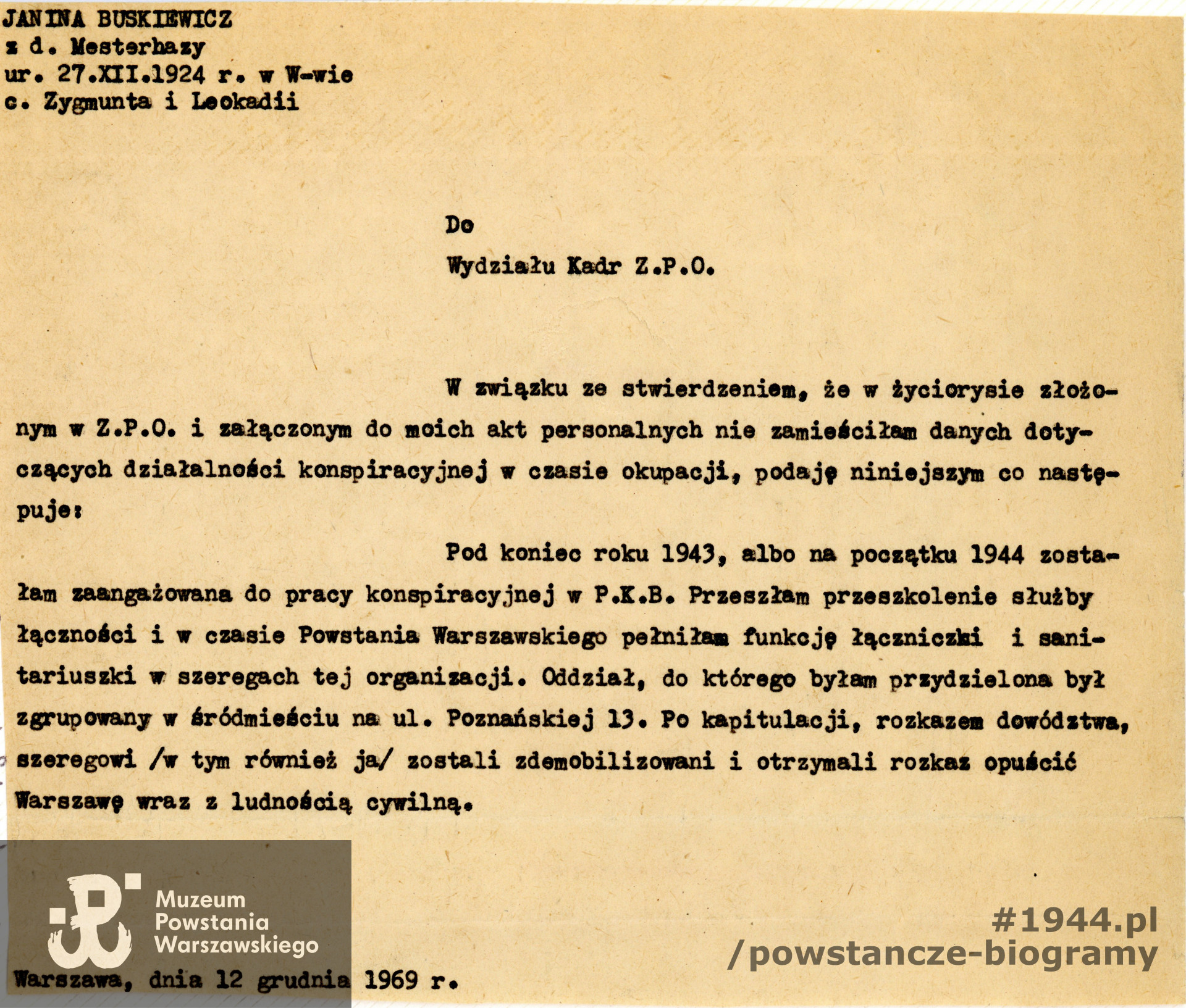 Z archiwum rodzinnego córki, p. Agaty (Ewy) Zielińskiej z d. Buśkiewicz