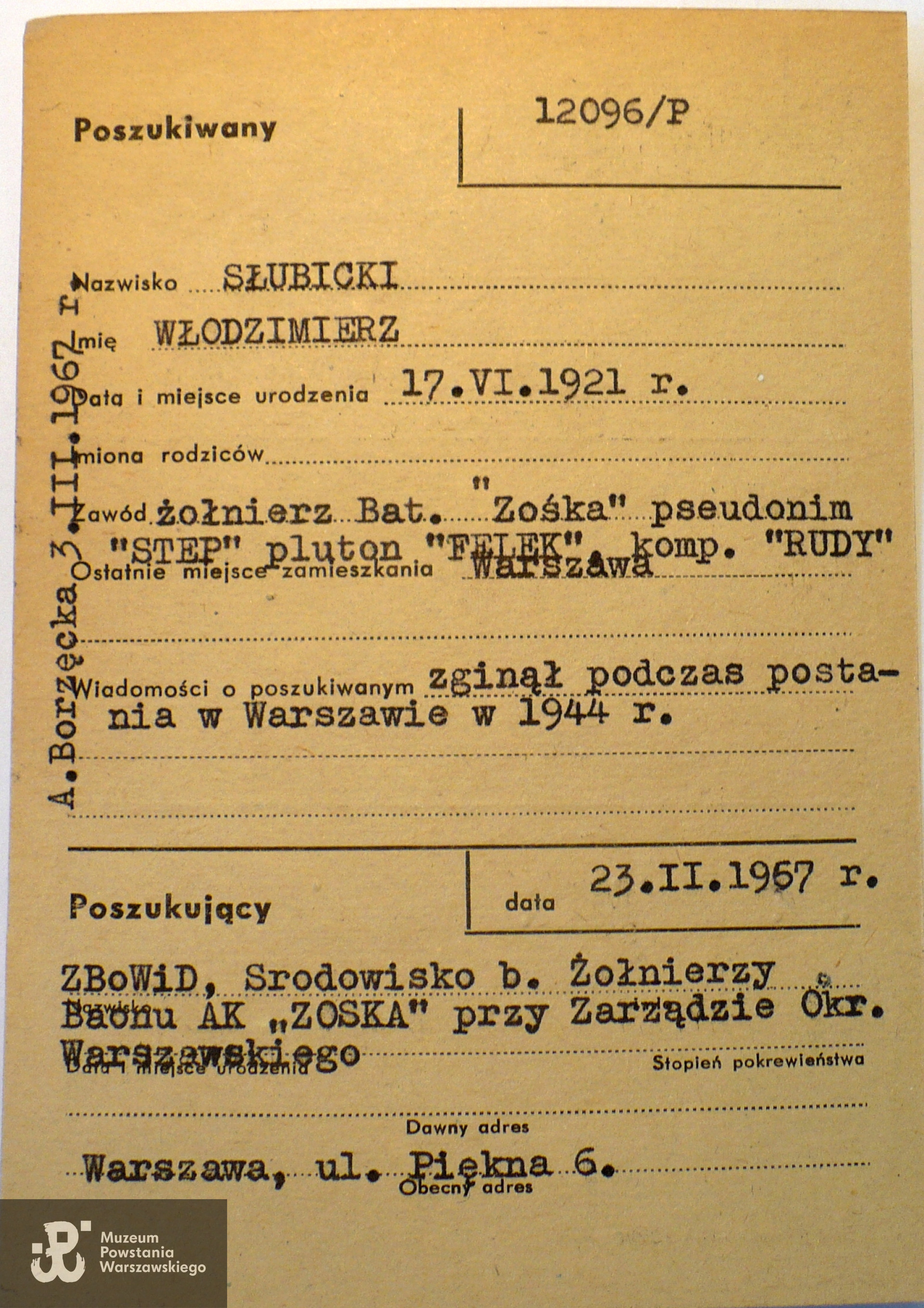 Polski Czerwony Krzyż - kartoteka