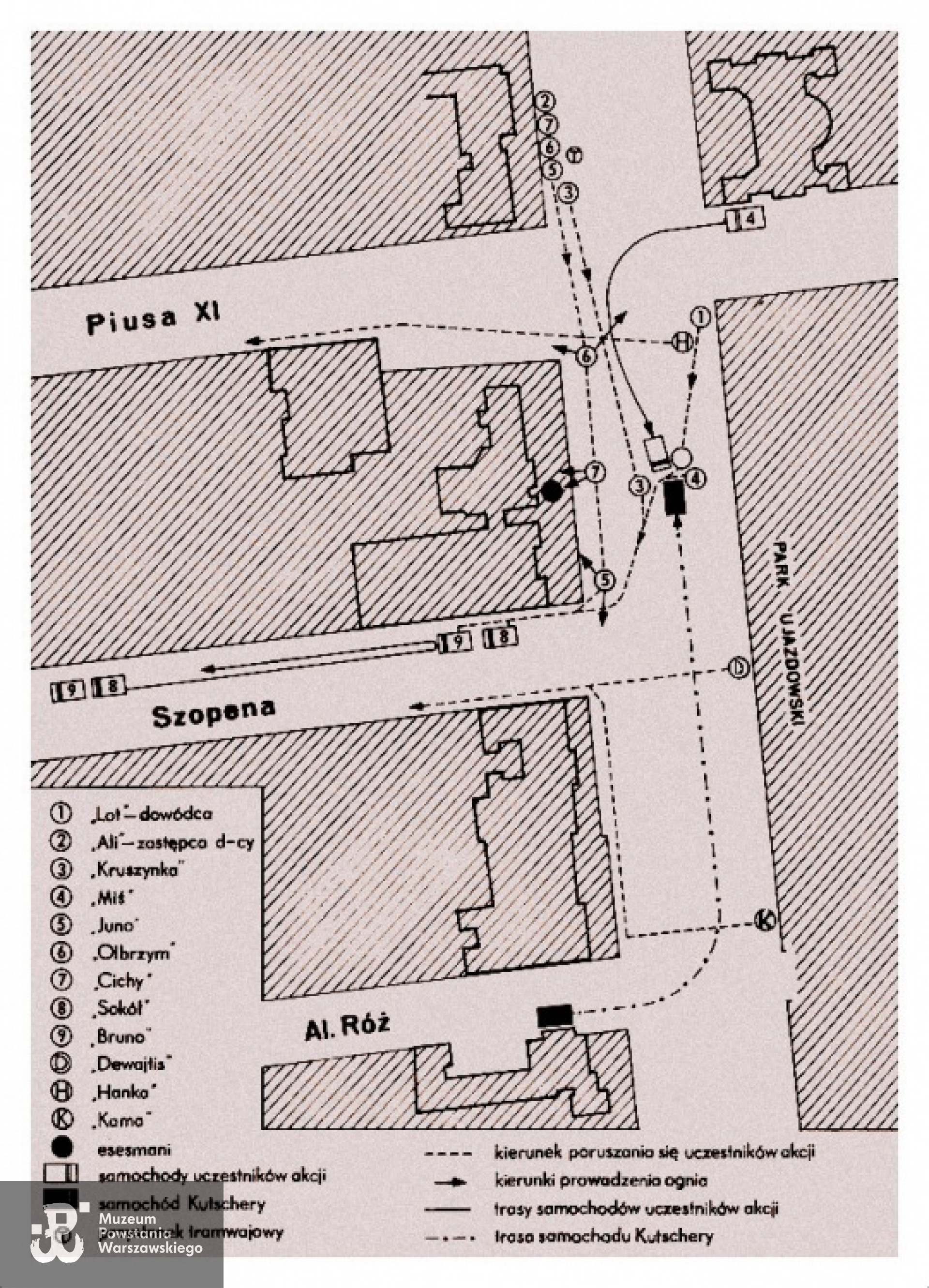Plan sytuacyjny Akcji "Kutschera"
