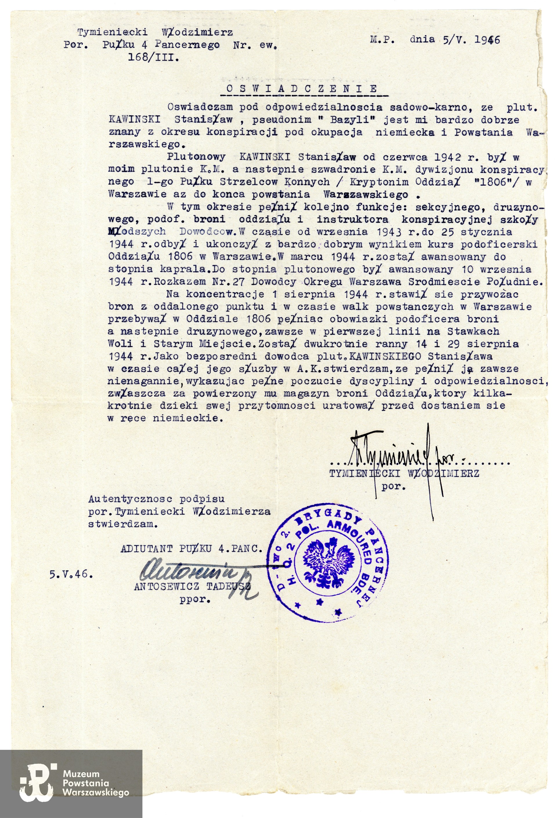 Zbiory rodzinne. Skan wykonano w Muzeum Powstania Warszawskiego, 12/2024.