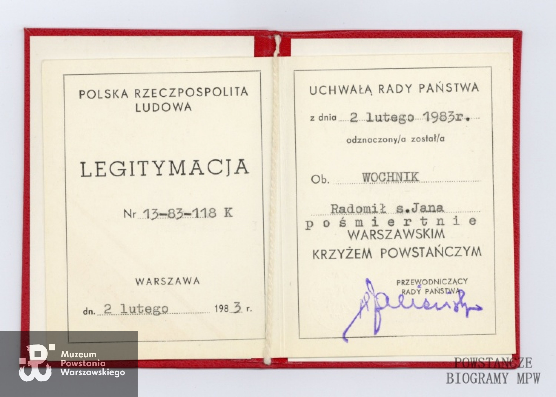 Dokument  z archiwum rodzinnego p. Danuty Wochnik-Dyjas