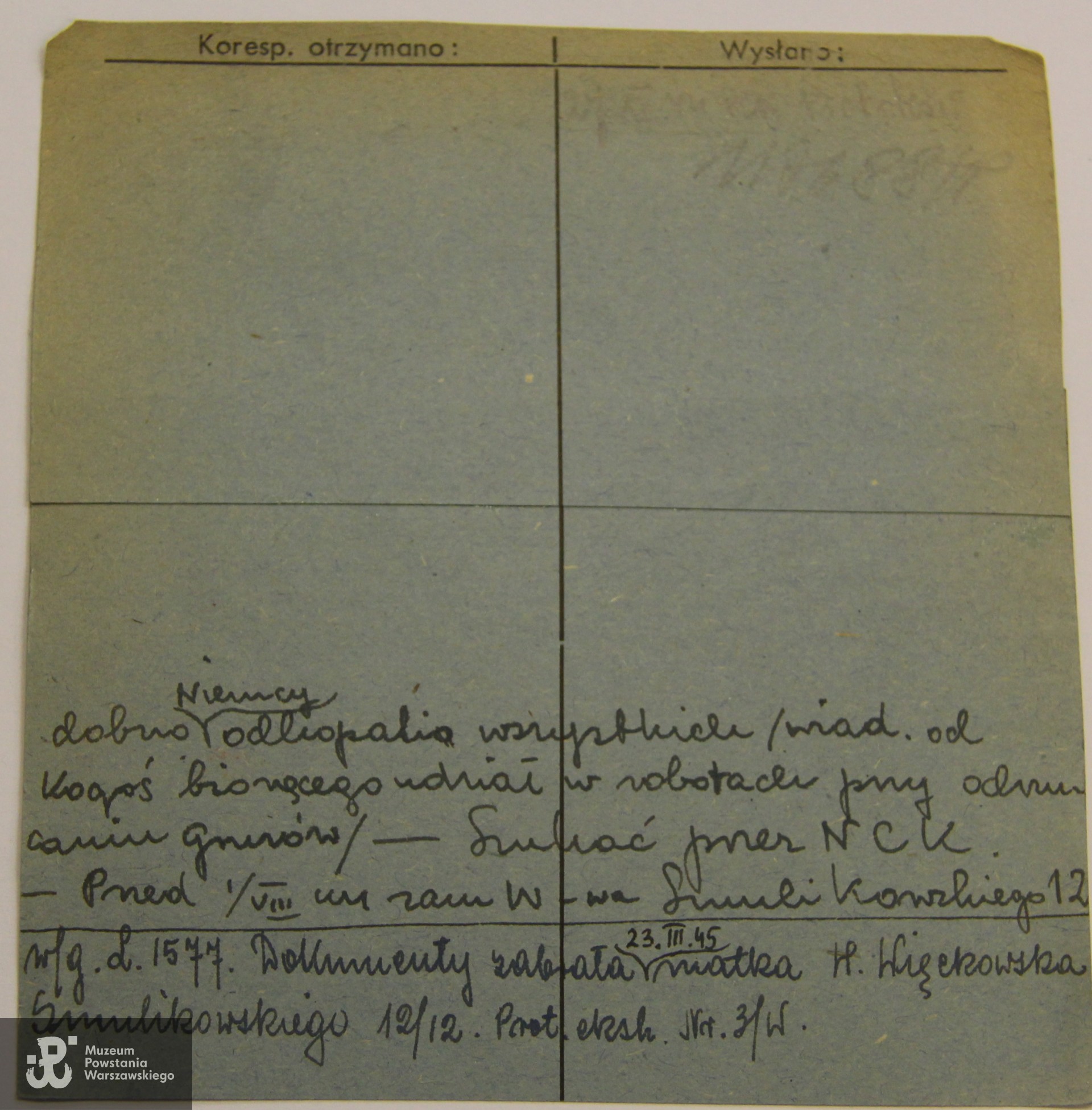 Polski Czerwony Krzyż - kartoteka