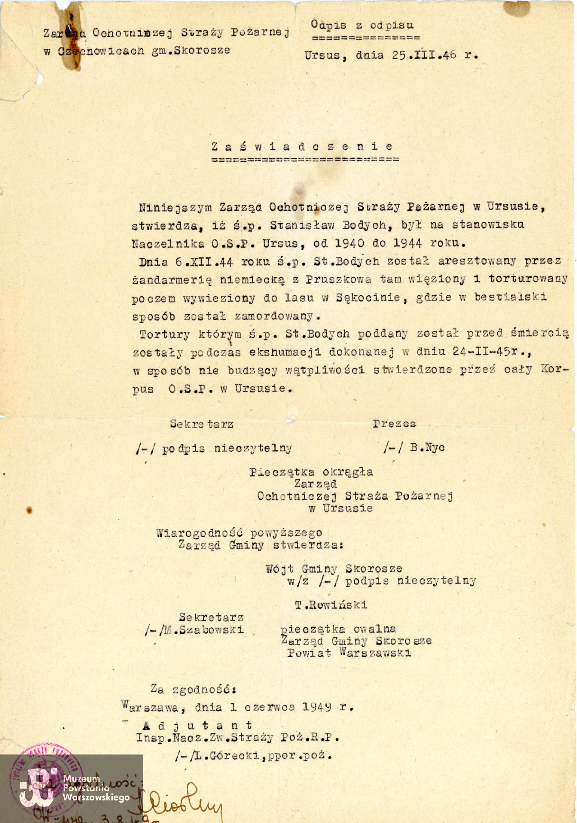 Ze zbiorów rodzinnych, udostępnił p. Tomasz Bodych, wnuk Powstańca