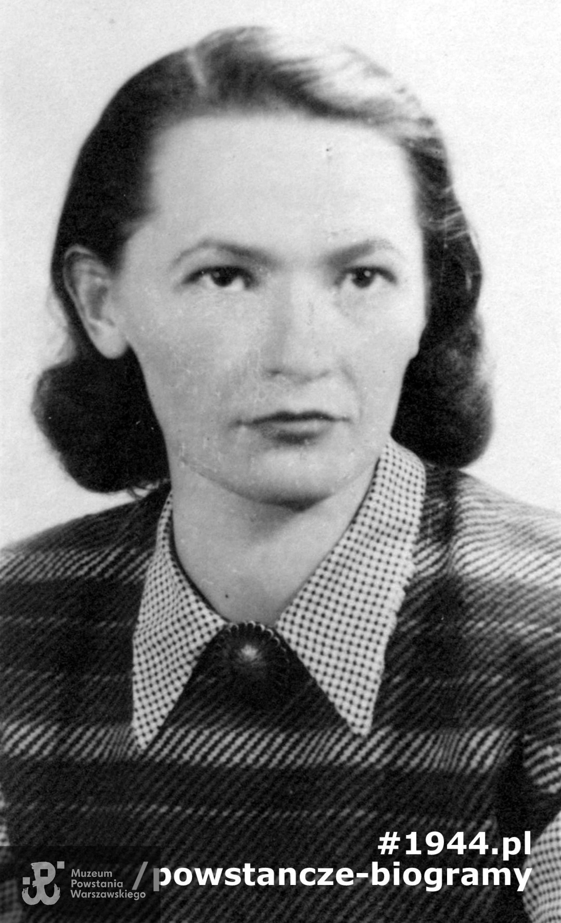 Łącz. Józefa Surała - Rzeczkowska "Ziuta". Fotografia powojenna, wykonana w 1950 roku. Ze zbiorów Muzeum Powstania Warszawskiego, sygn. P/4463 