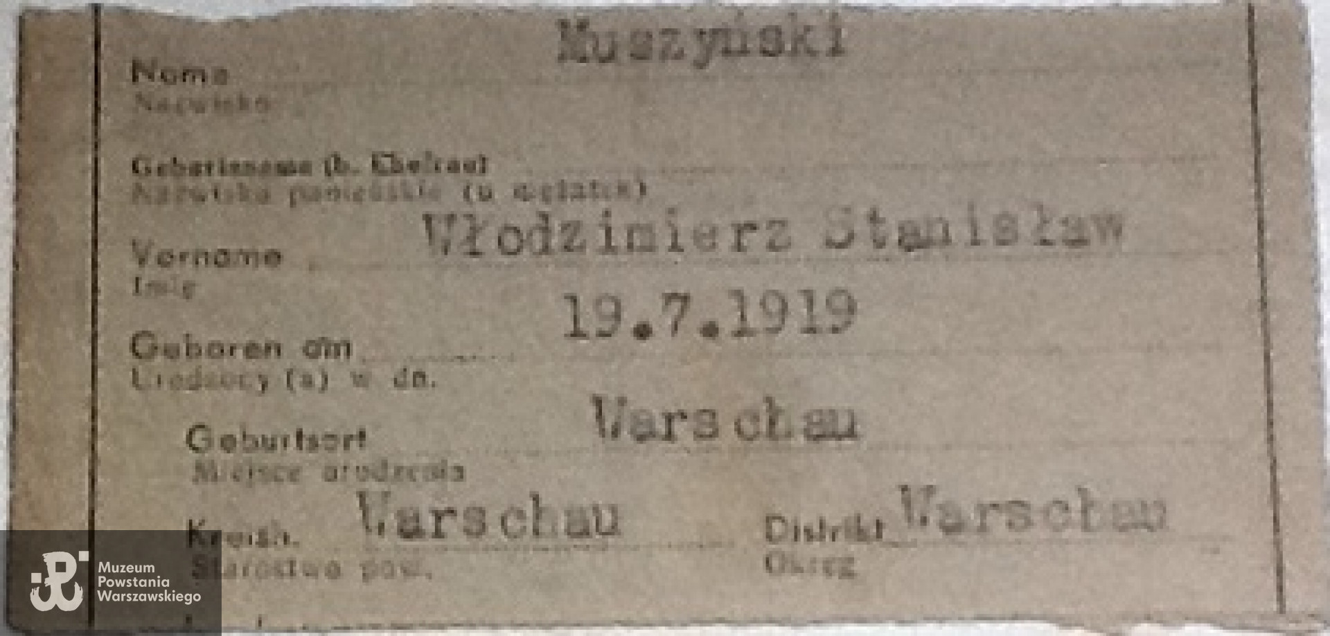 Fragmenty kenkarty Włodzimierza Muszyńskiego ze zbiorów rodzinnych.