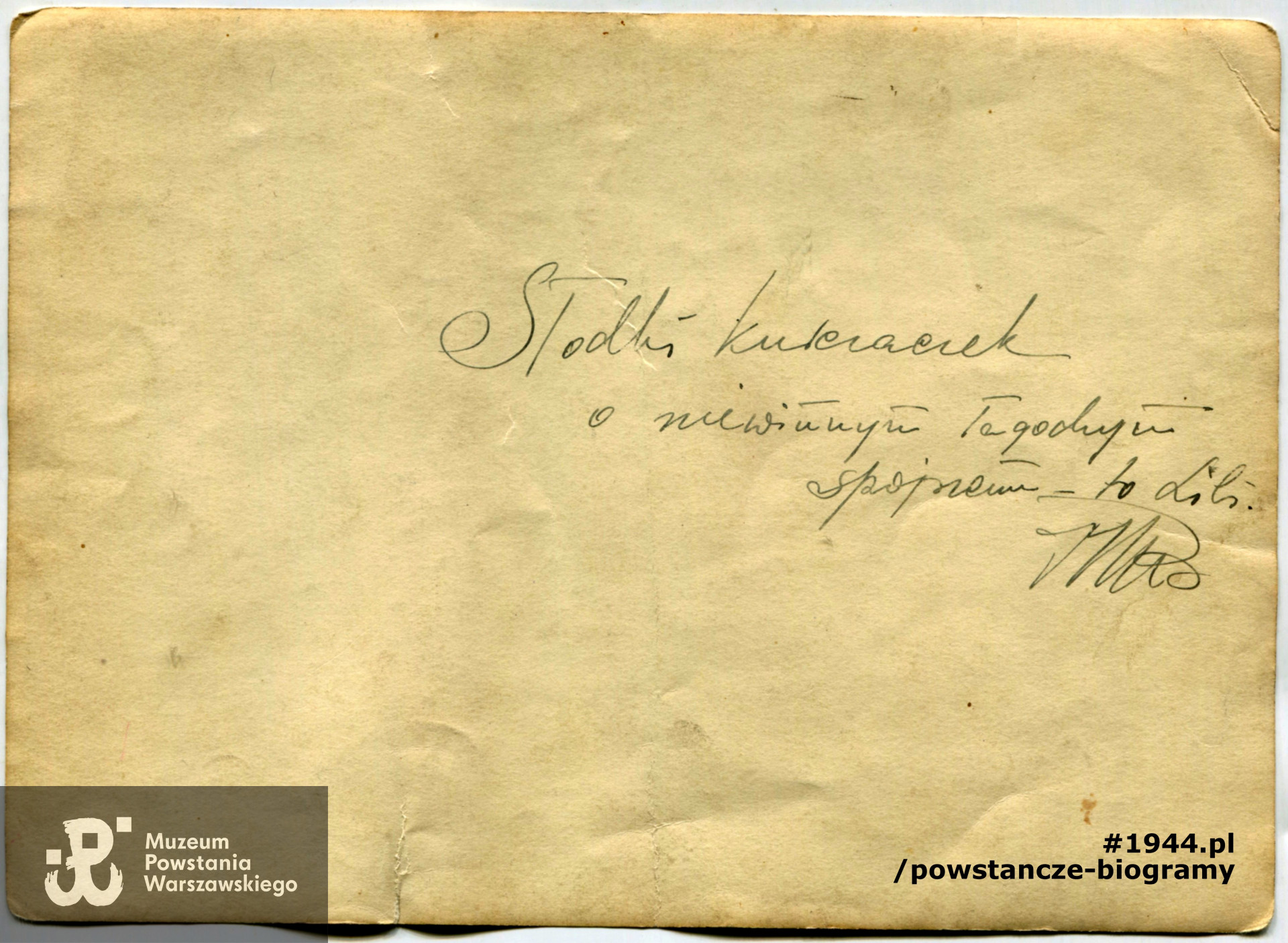 Rewers z dedykacją. Fot. archiwum rodzinne