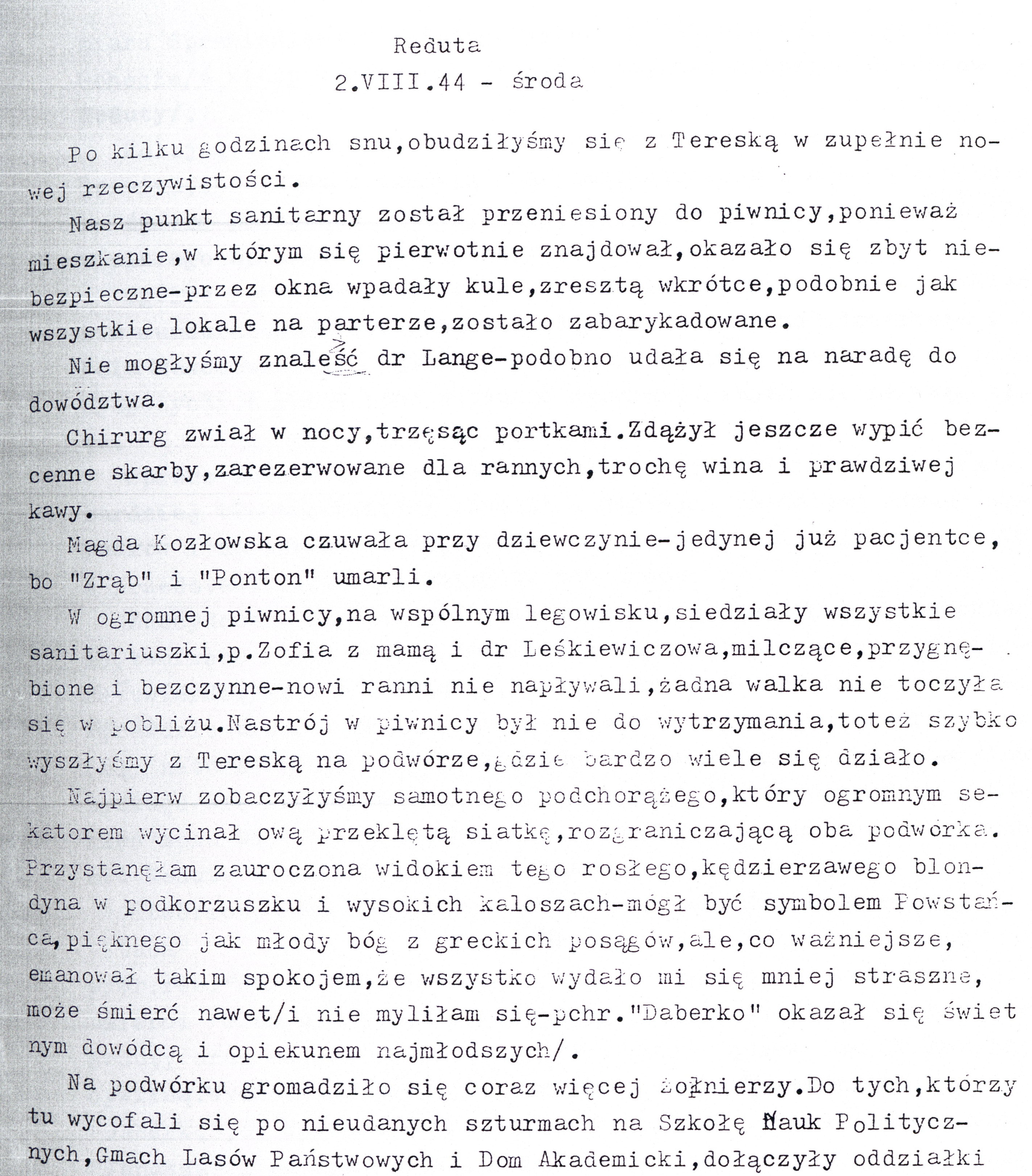  Fragment wspomnień sanitariuszki Barbary Kotarbińskiej-Stefanowskiej- MPW-A-W-78 (P/2569)