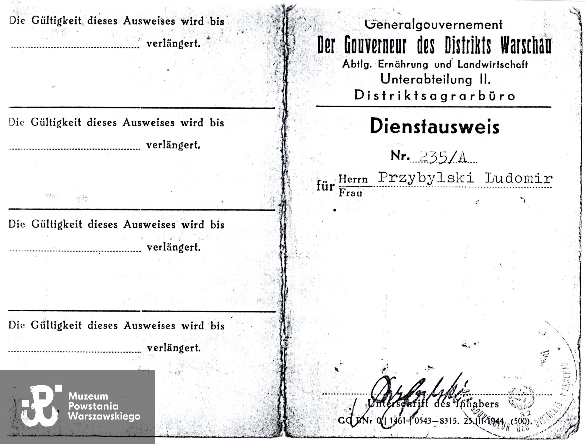 Muzeum Powstania Warszawskiego,  Teczki personalne uczestników Powstania Warszawskiego: Przybylski Ludomir.