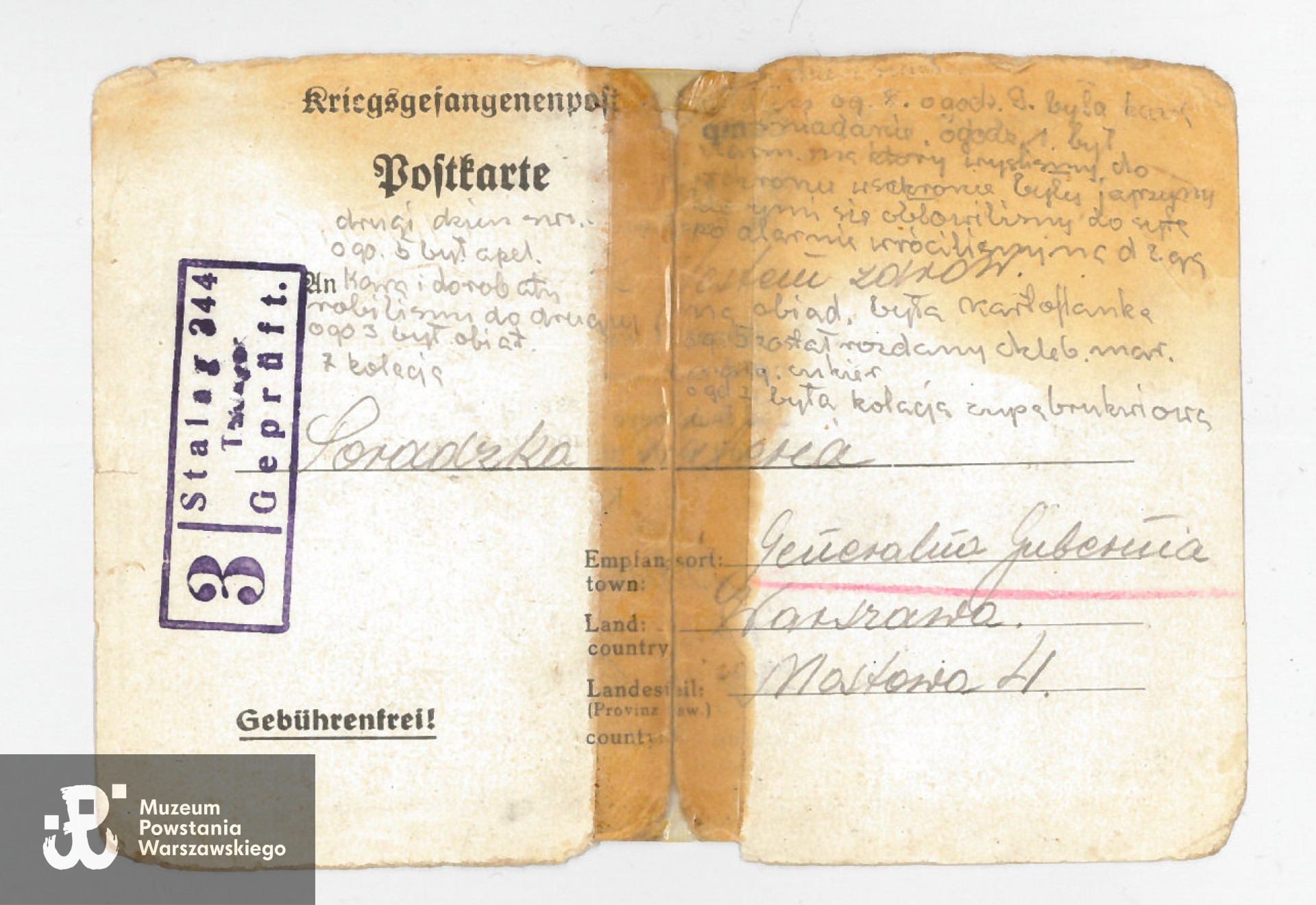 Korespondencja ze stalagu. Z archiwum rodzinnego Andrzeja Poradzkiego