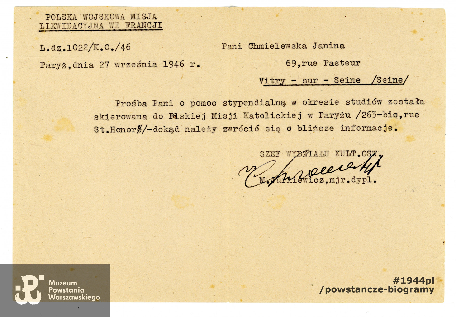 Zbiory rodzinne, udostępnił p.  Jerzy Kade, siostrzeniec