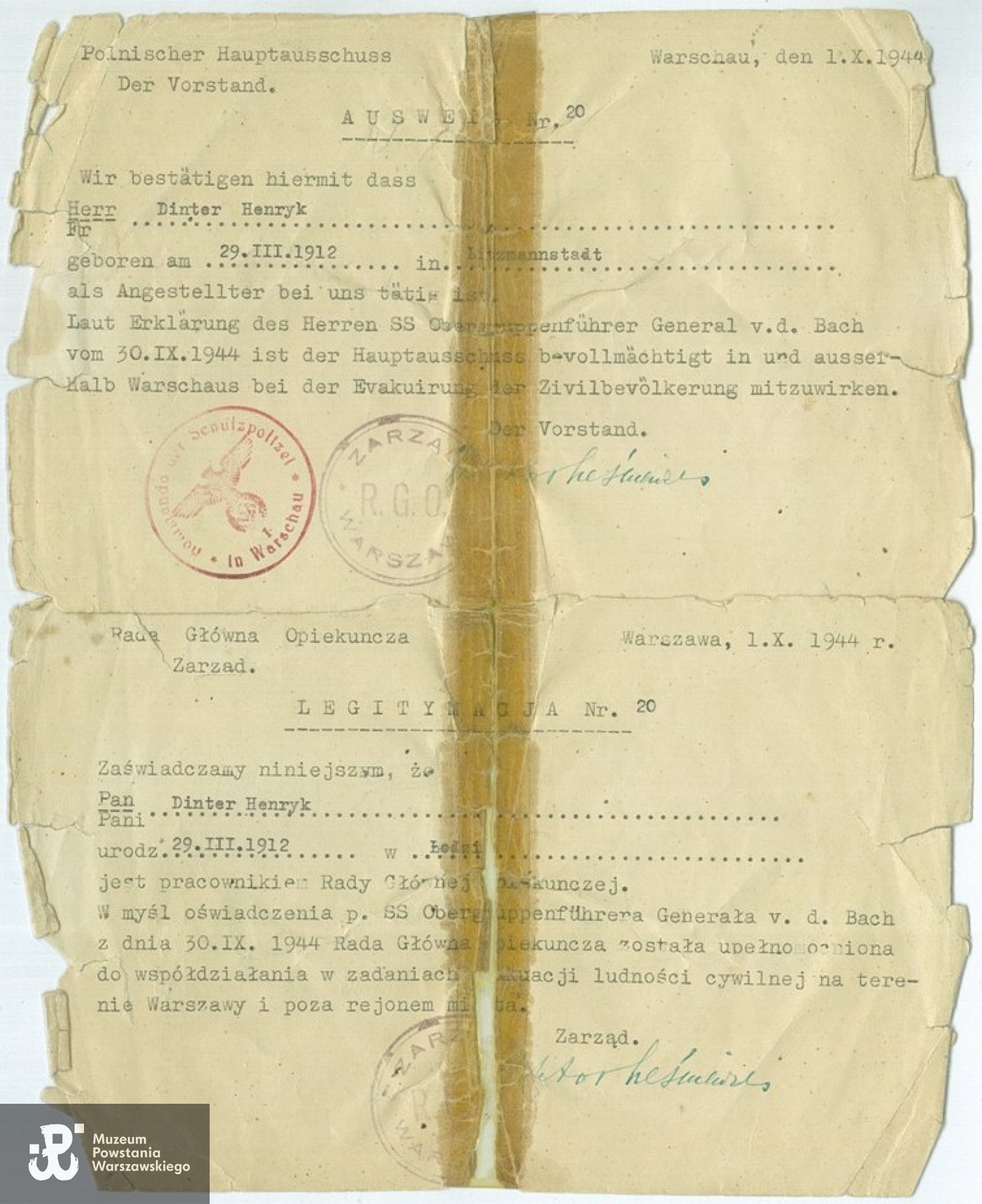  Archiwum Stanisława Dintera, syna Henryka | Encyklopedia Dulag 121, www.dulag121.pl