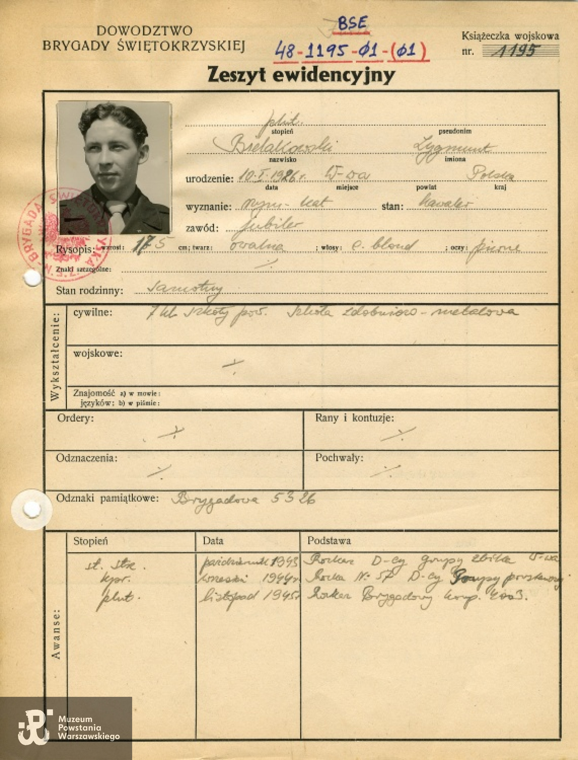 Materiały udostępnione przez Oddział Rękopisów Biblioteki Jagiellońskiej w Krakowie / Archiwum  2 HBAP "Żbik"