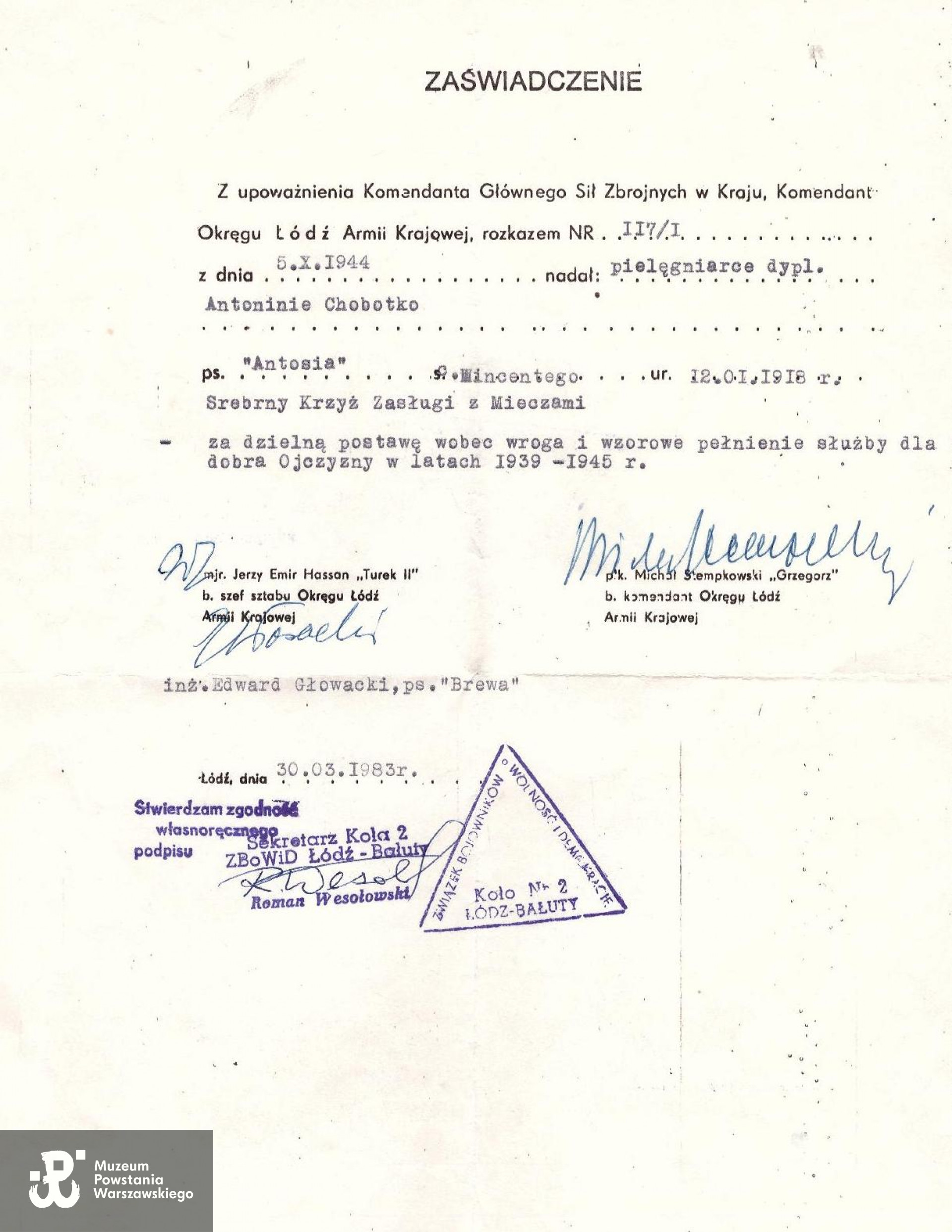 Materiały do biogramu udostępniła s. Joanna Gędek, Franciszkanka od Cierpiących