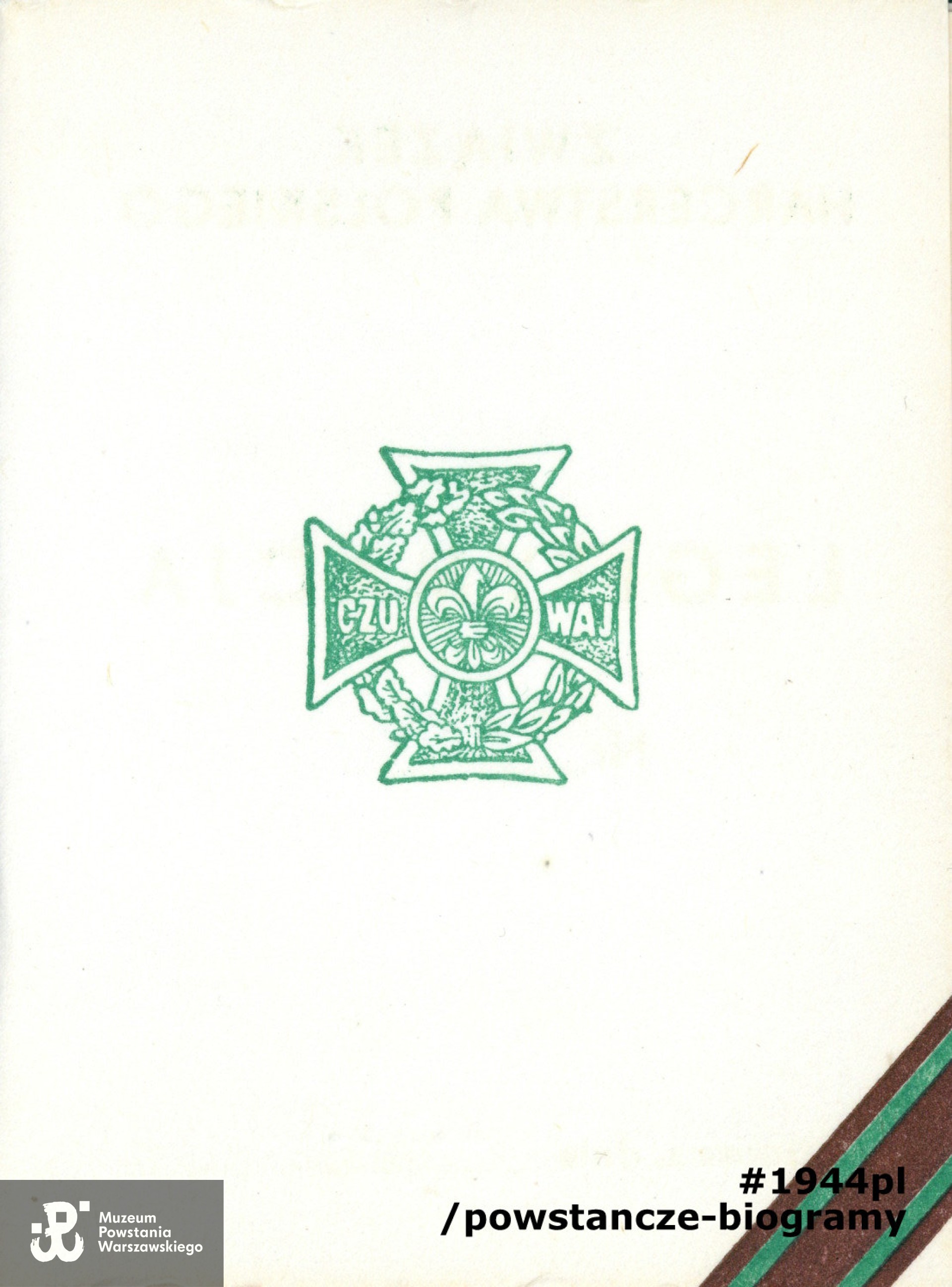 Legitymacja odznaczeniowa ze zbiorów rodzinnych p. Joanny Kozłowskiej, córki