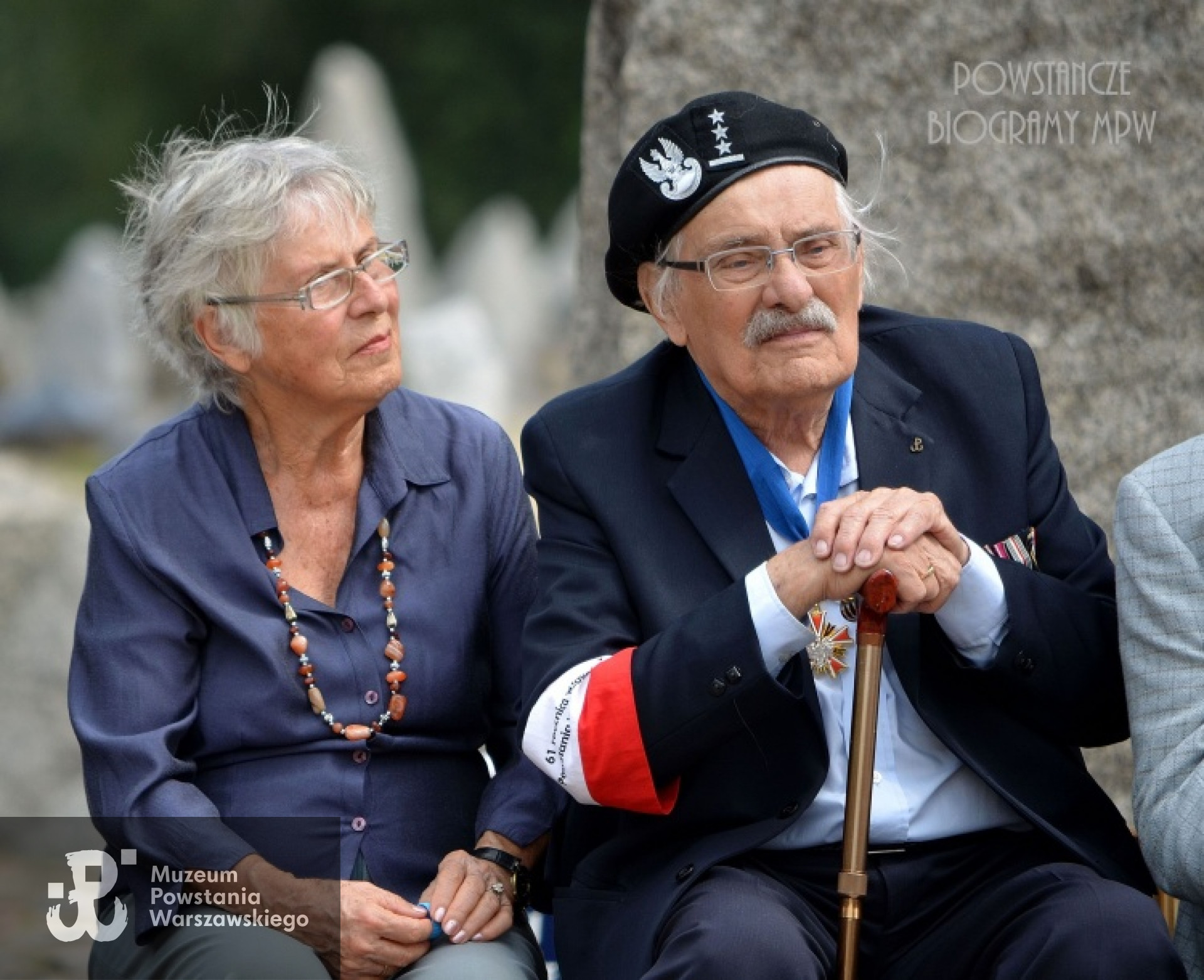 Z żoną Adą Wilenberg podczas podczas obchodów 70. rocznicy buntu w obozie zagłady w Treblince. Fot. materiały prasowe.
