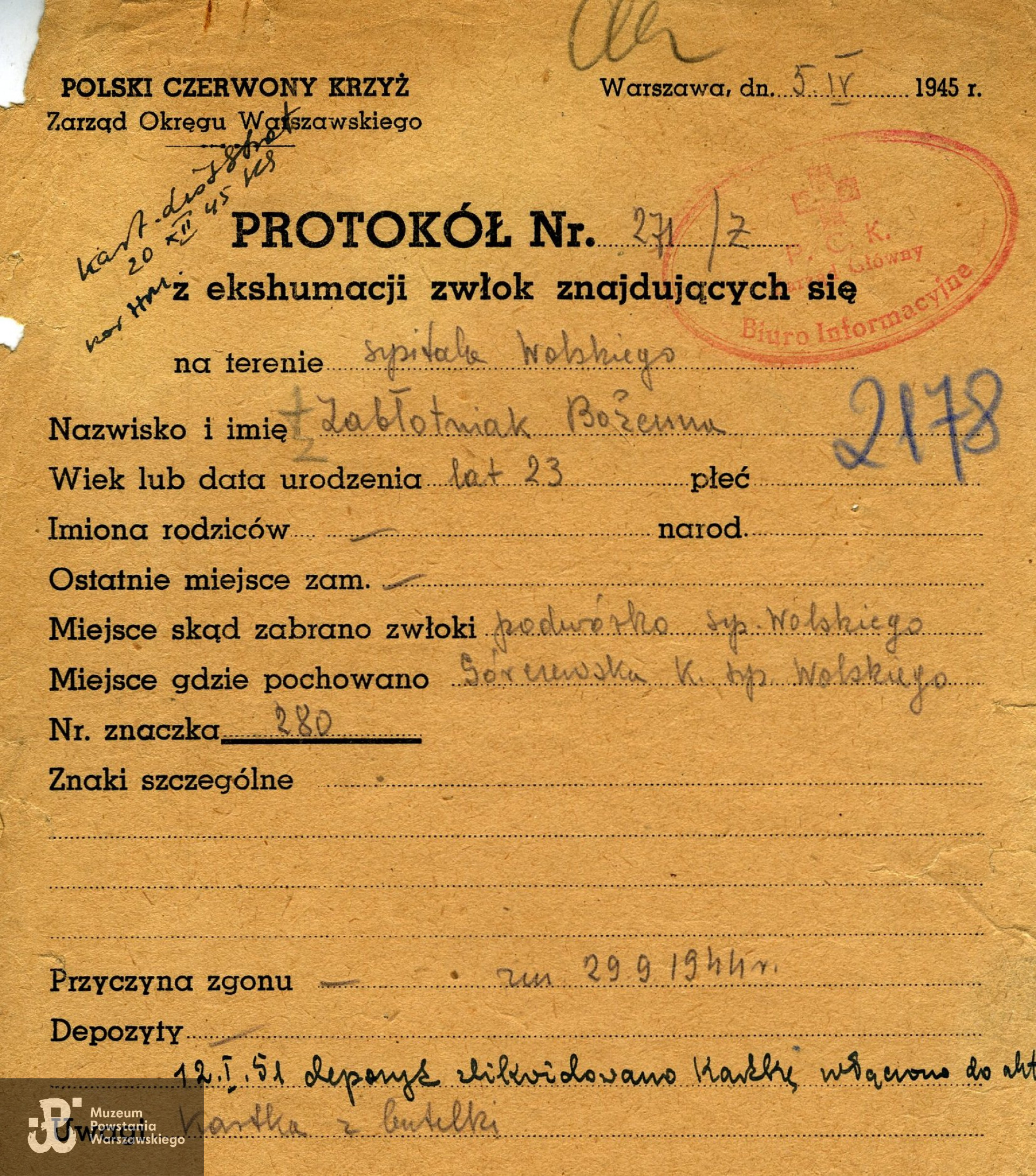 Protokół ekshumacyjny PCK