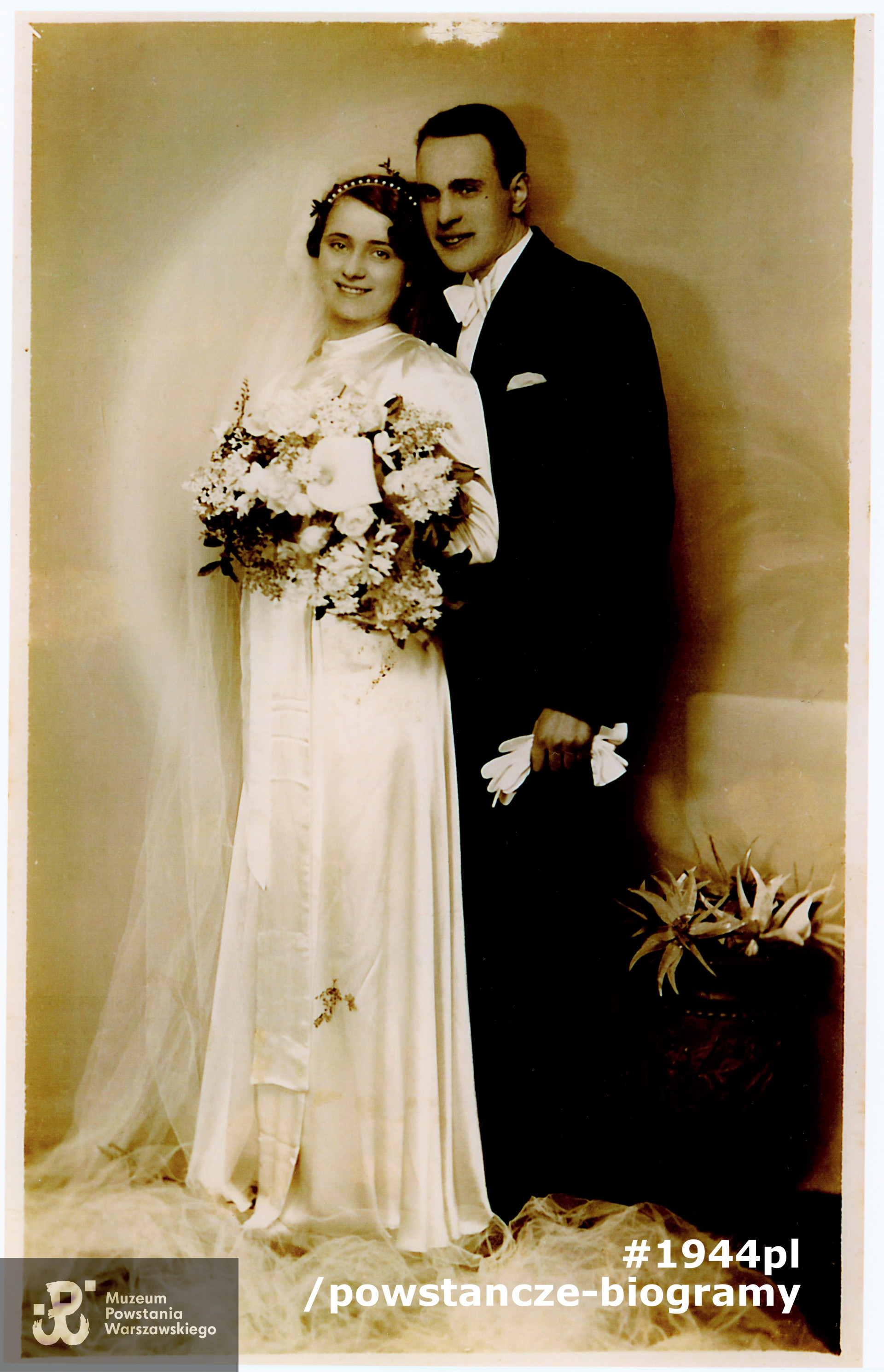 1938 rok, ślub z Władysławą Kowalską. Fot. z archiwum rodzinnego p. Hanny Terpiłowskiej