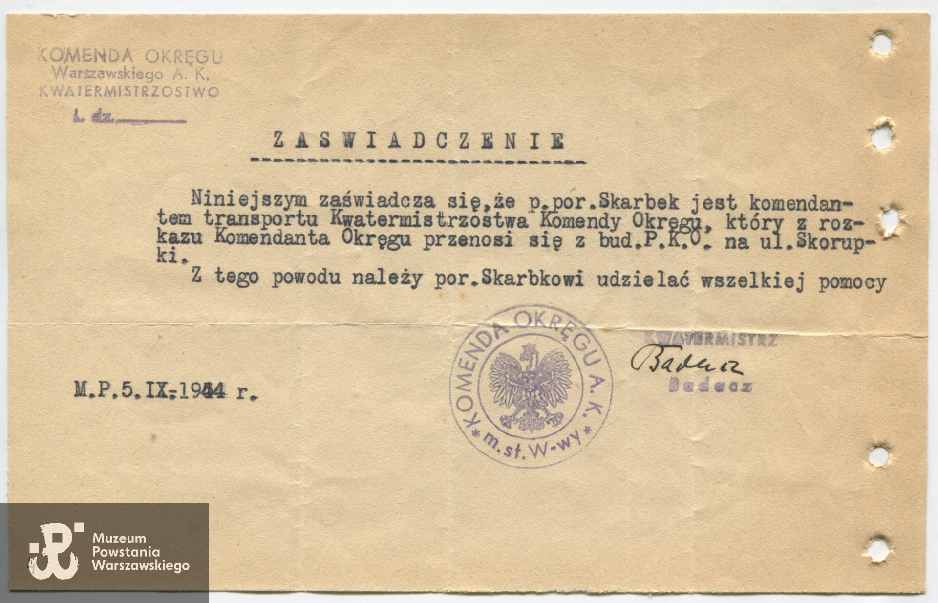 Dokument  ze zbiorów rodzinnych