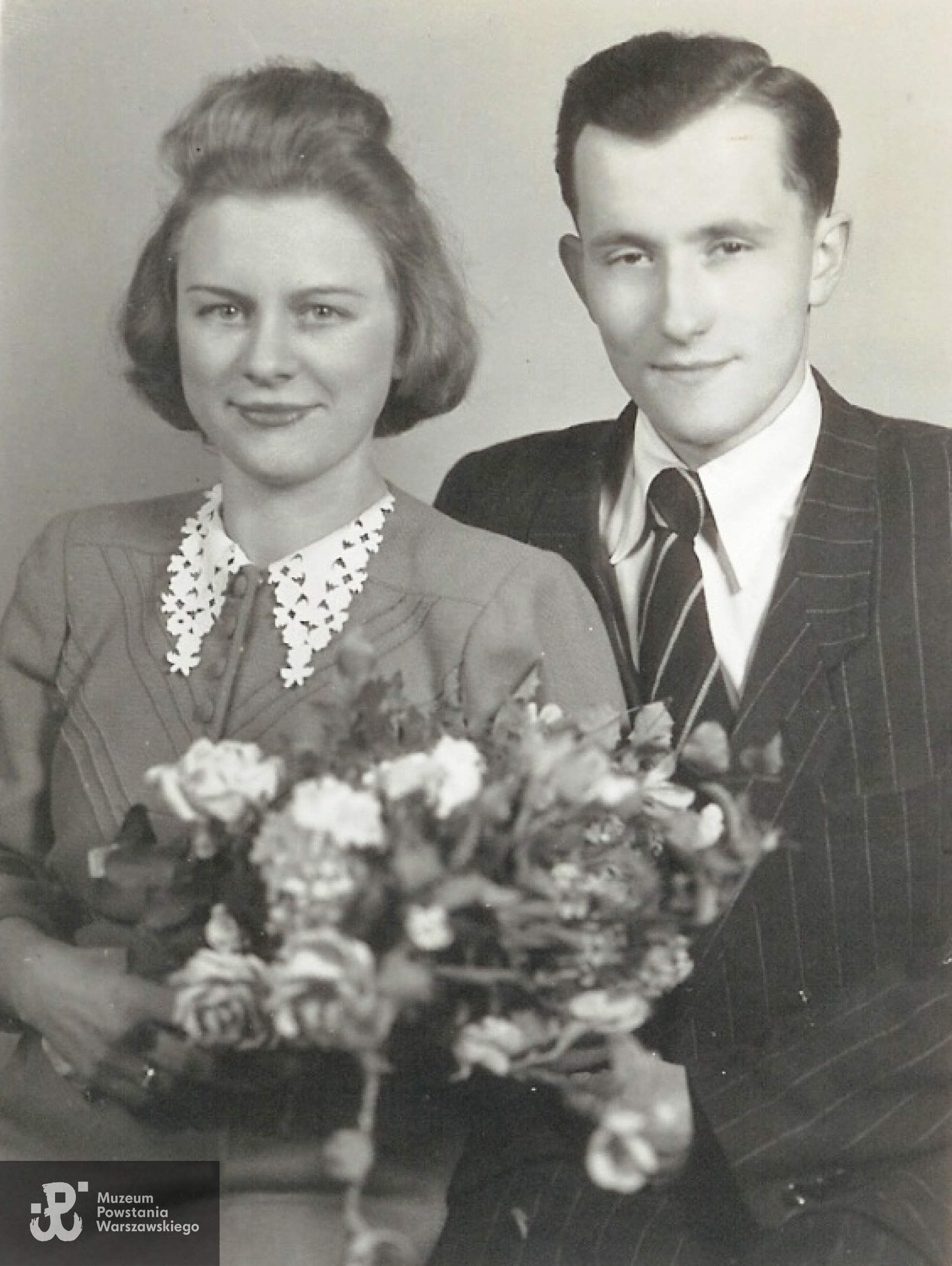 Zdjęcie ślubne z żoną Danutą - rok 1947