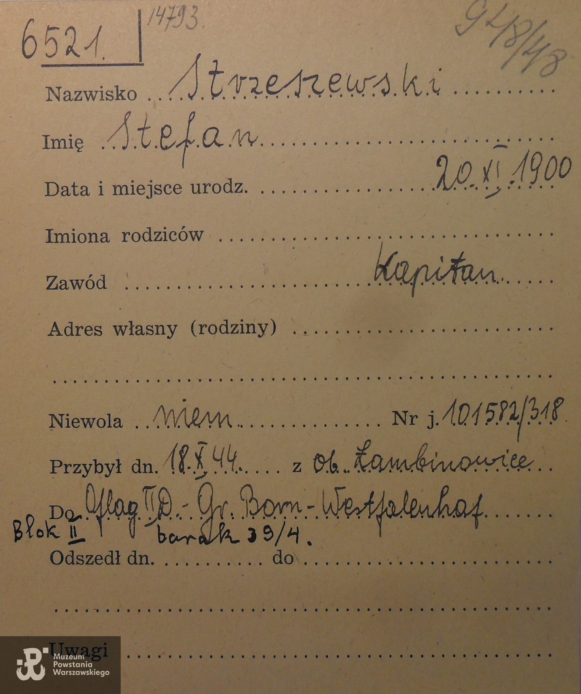 Polski Czerwony Krzyż - kartoteka