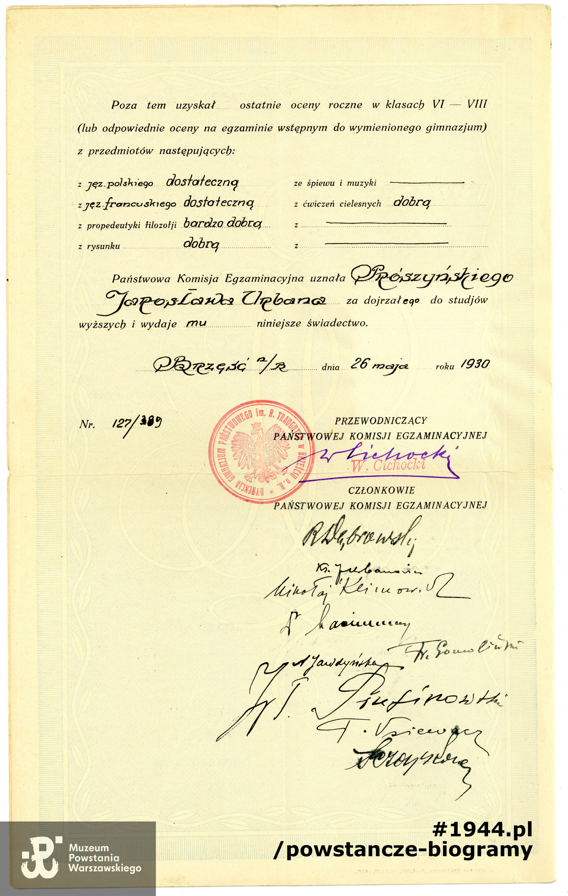 Z archiwum rodzinnego p. Krystyny Prószyńskiej