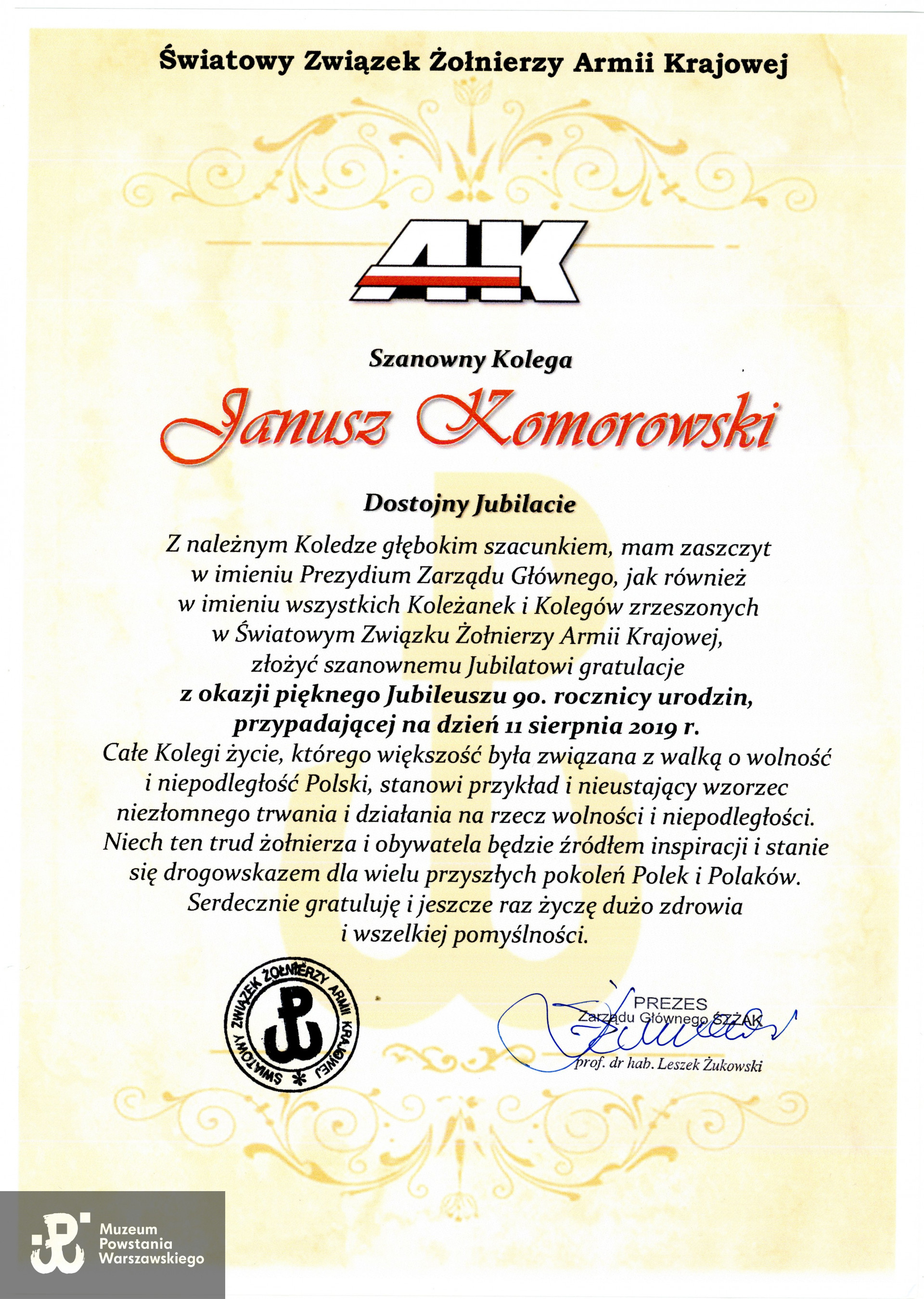 Ze zbiorów p. Janusza Komorowskiego ps.  Antek.  Skan wykonano w Muzeum Powstania Warszawskiego, 2020.