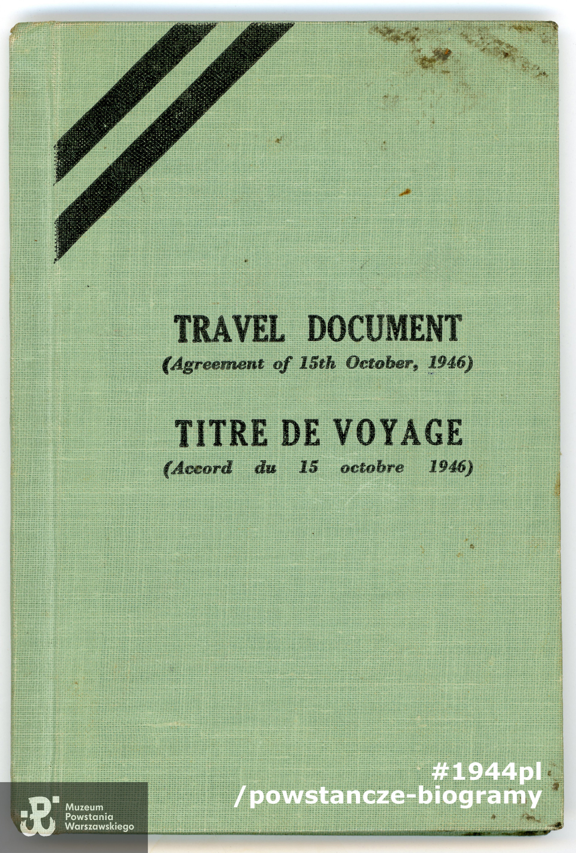 Travel Document należący do Alicji Szwarc, dokument wystrawiony w 1952 roku na jej nazwisko po mężu - Alicja Szulc. Ze zbiorów rodzinnych, skan udostępnił p. Adam Szwarc