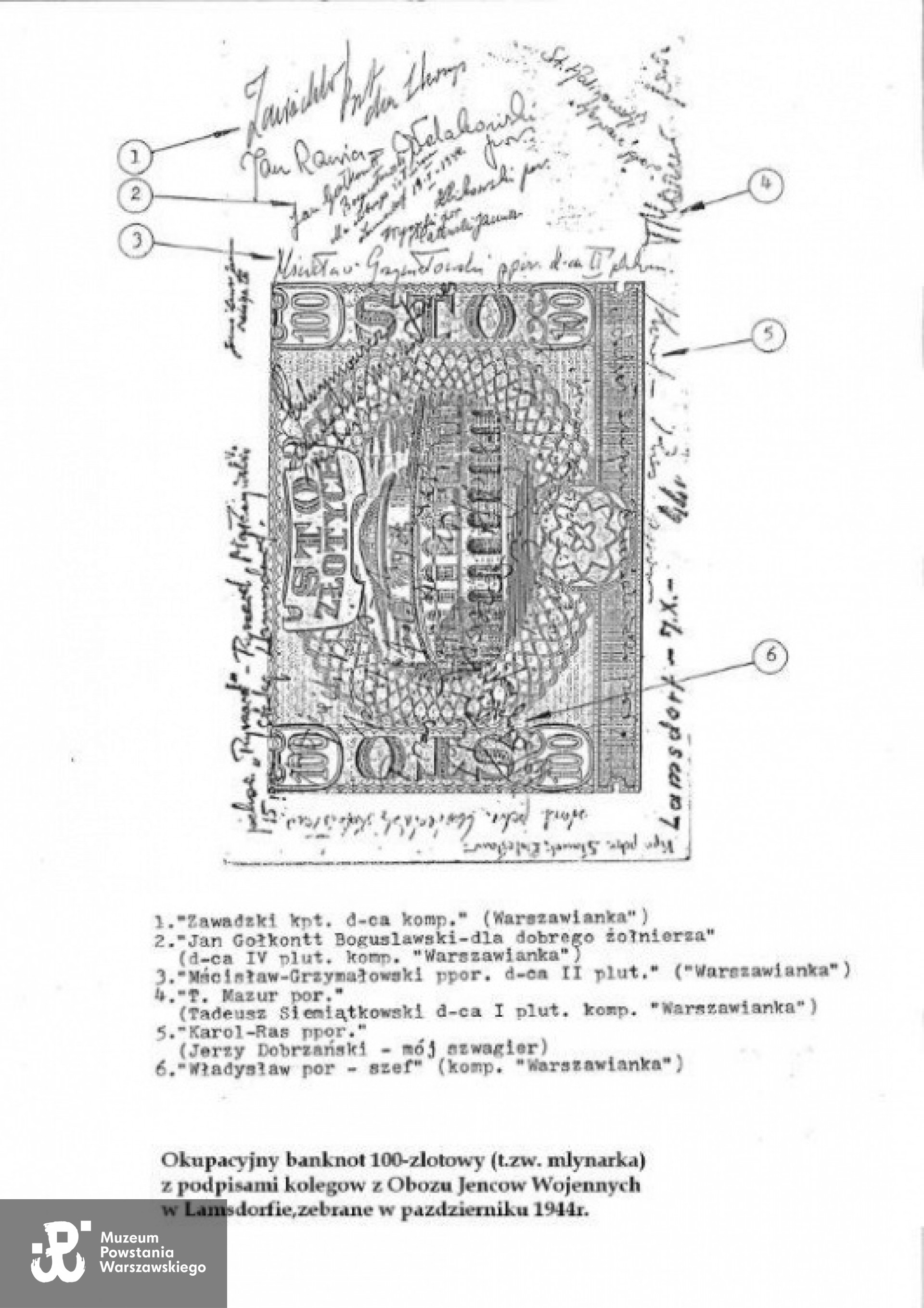 Pamiątka z obozu jeńców w Lamsdorf - 1944